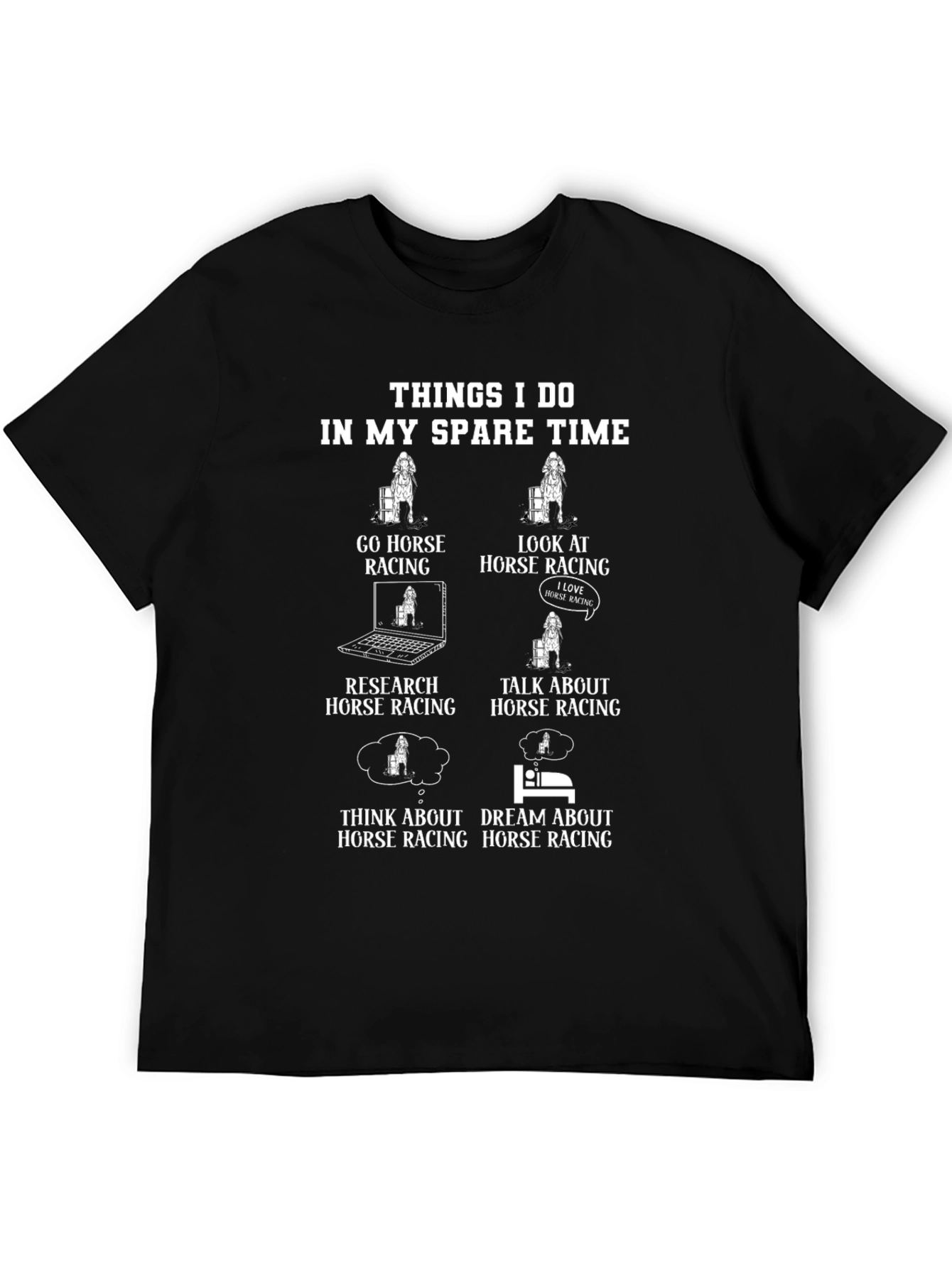 Black Horse Racing Spare Time T-Shirt view 5