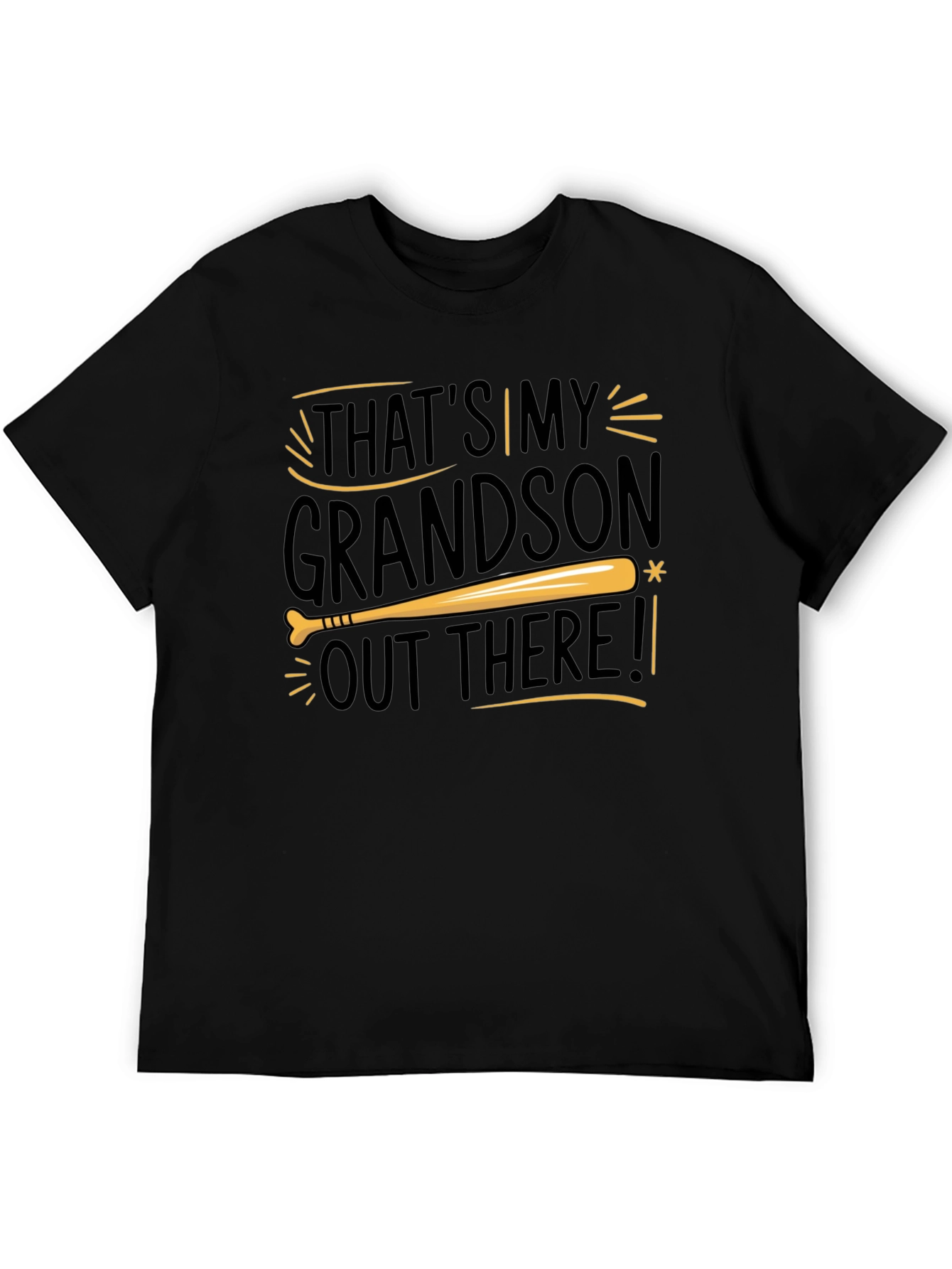 Black That's My Grandson Out There T-Shirt - Baseball Tee view 5