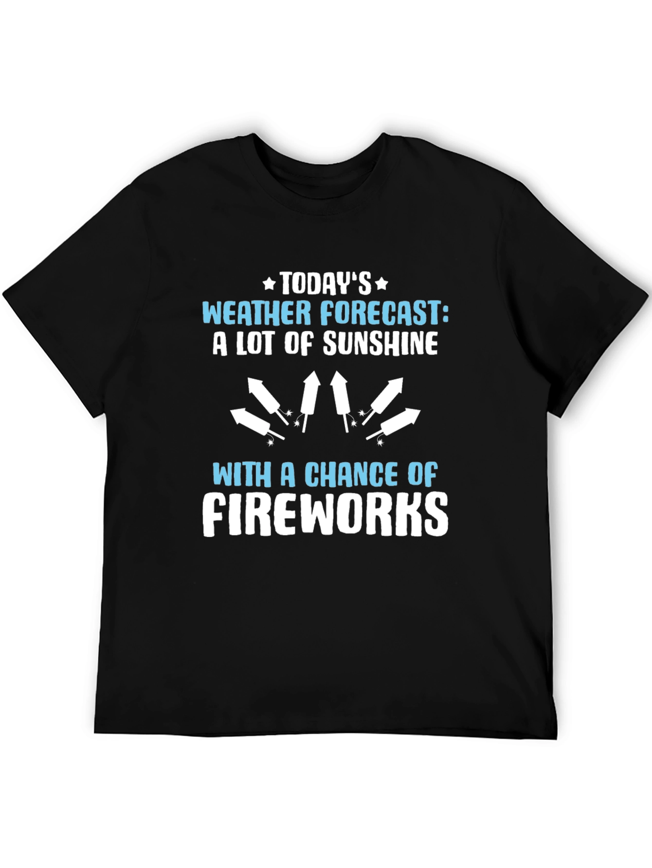Black Sunshine and Fireworks T-Shirt view 5