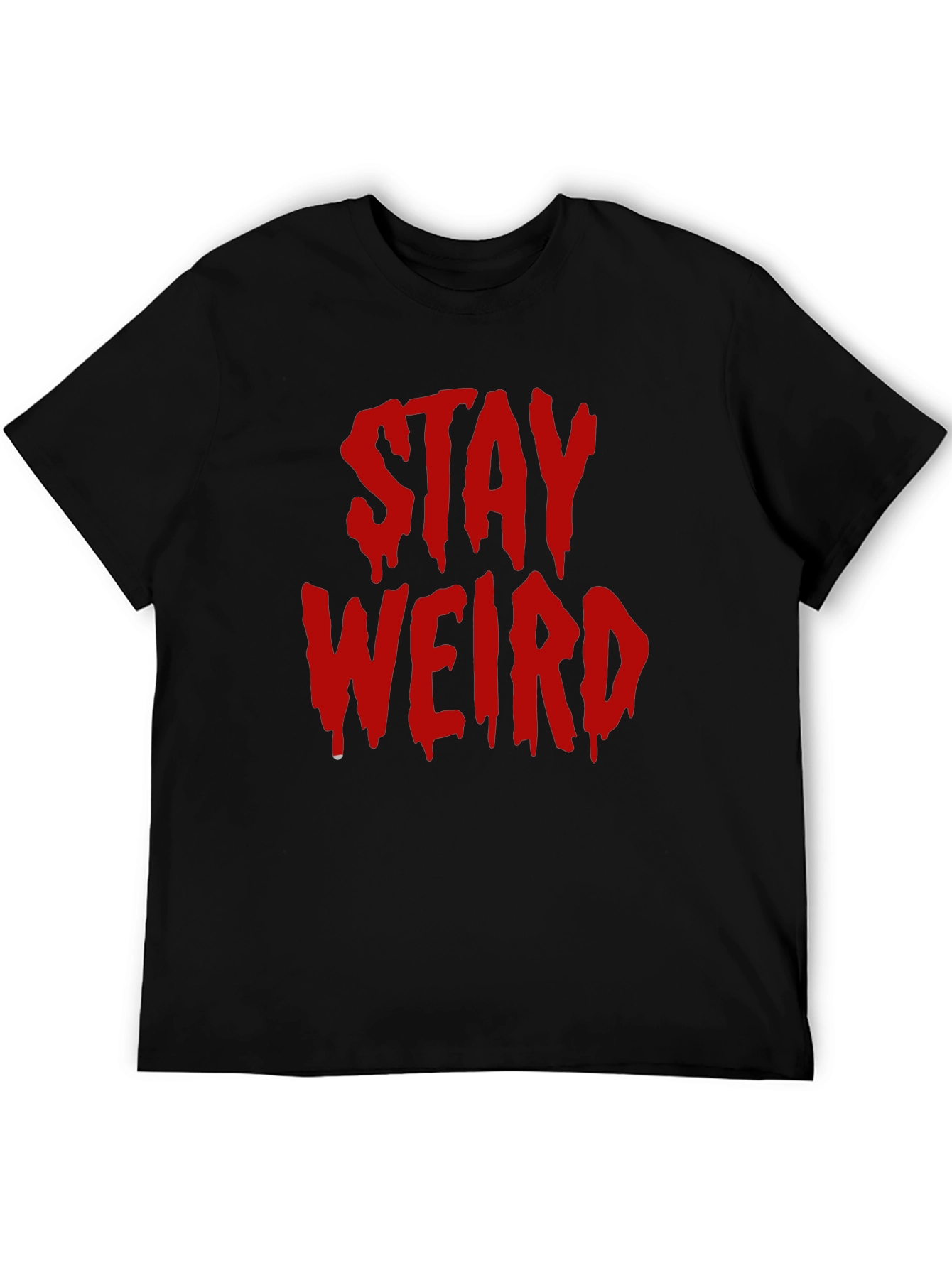 Black Stay Weird Graphic Tee - Black Cotton Blend view 5