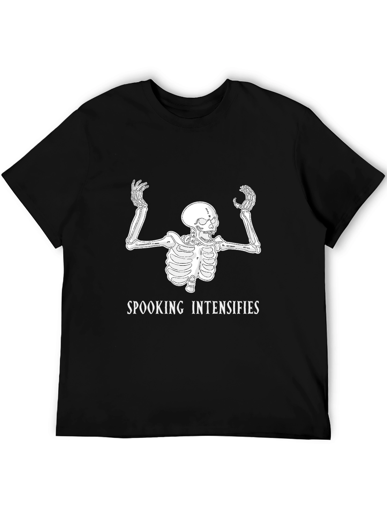 Black Spooking Intensifies Skeleton Graphic T-Shirt view 5