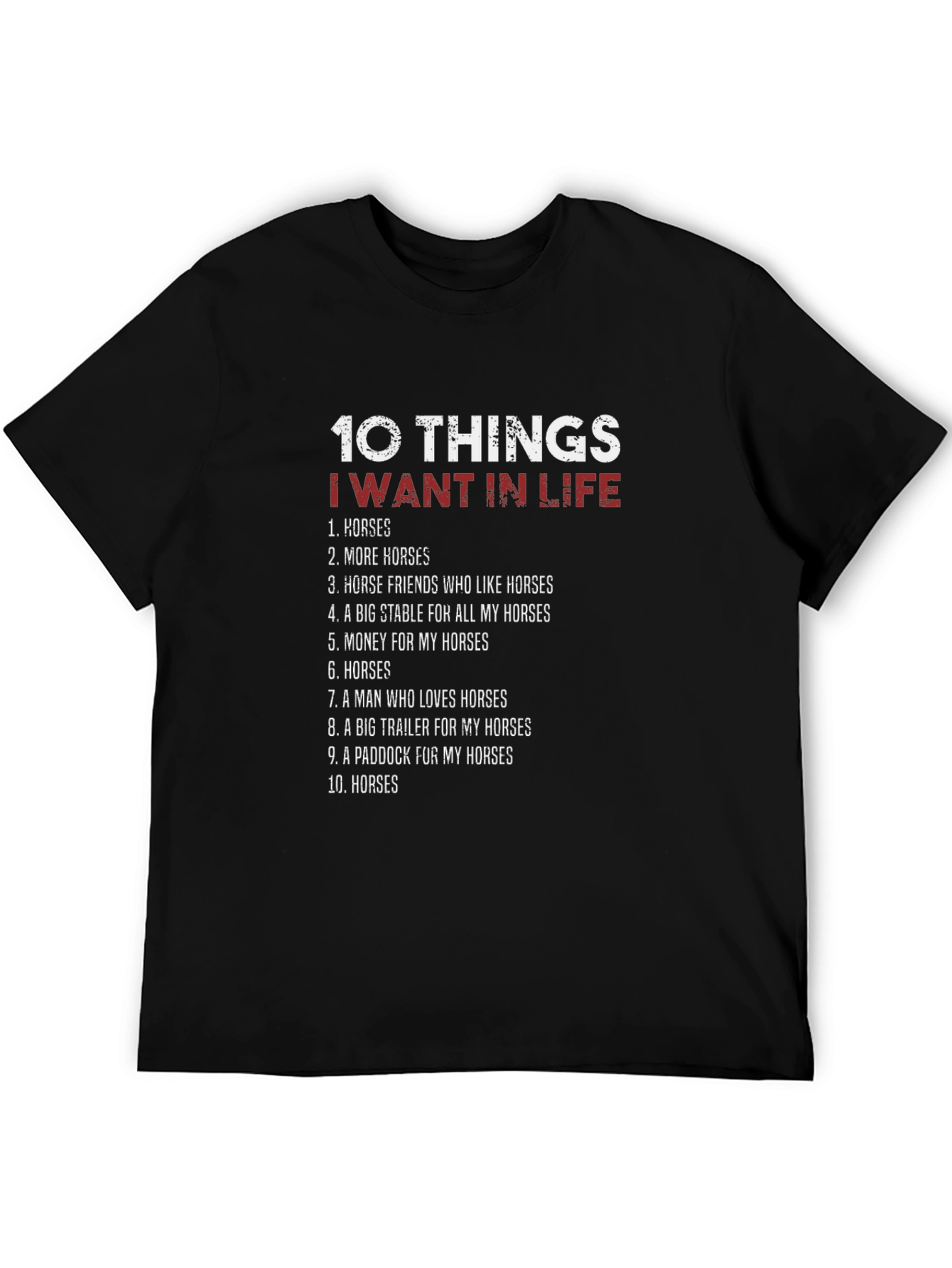 Black Horse Lover T-Shirt: 10 Things I Want In Life view 5