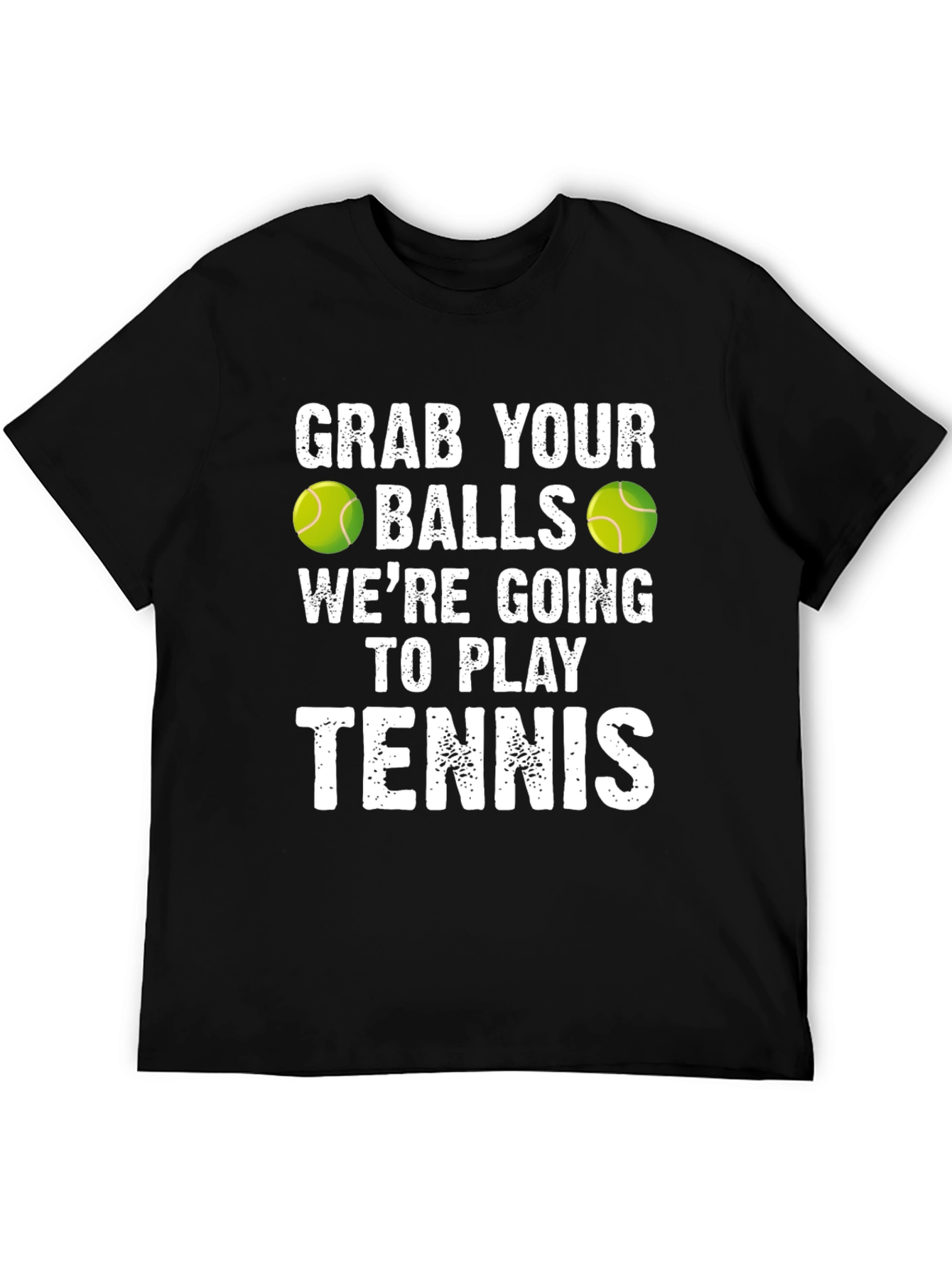 Black Funny Tennis T-Shirt: Grab Your Balls view 5