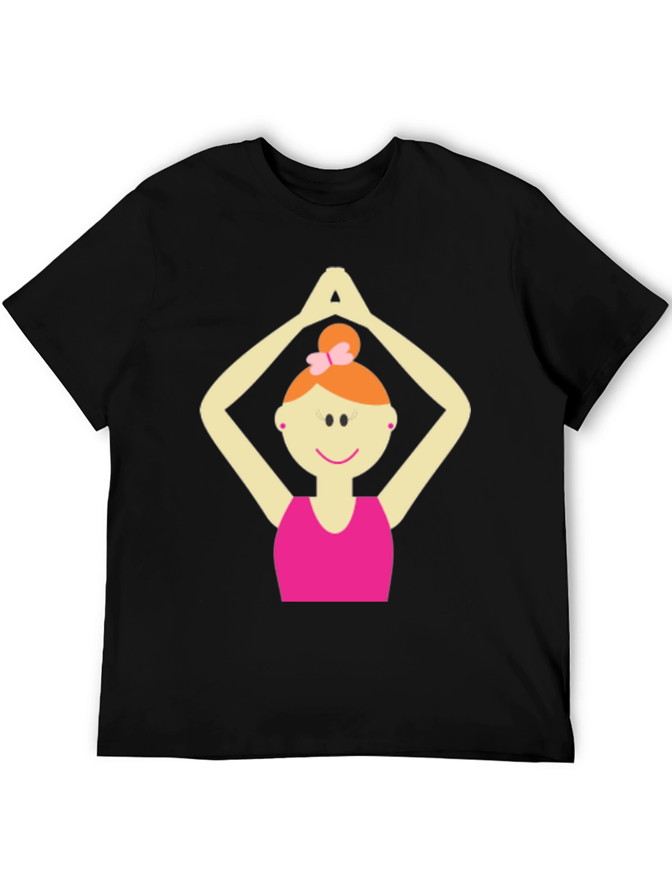 Black Yoga Girl Graphic Tee - Black Cotton Blend T-Shirt view 5