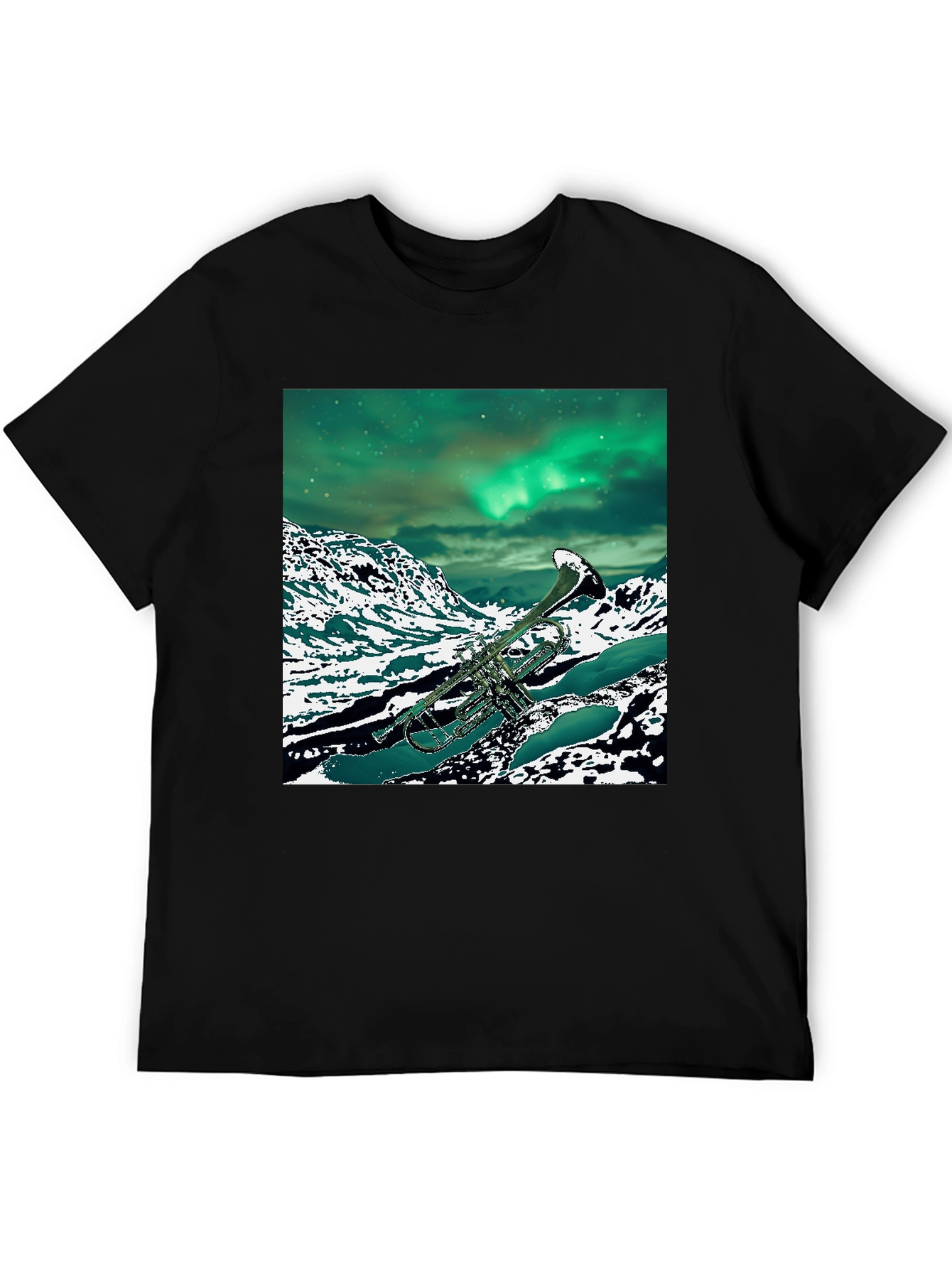 Black Trumpet Aurora Borealis T-Shirt view 5