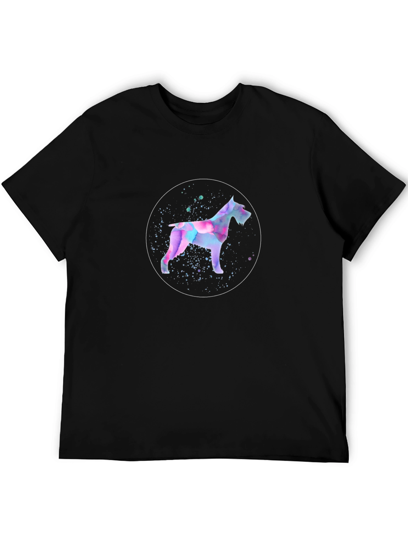 Black Watercolor Dog Graphic Tee - Black view 5