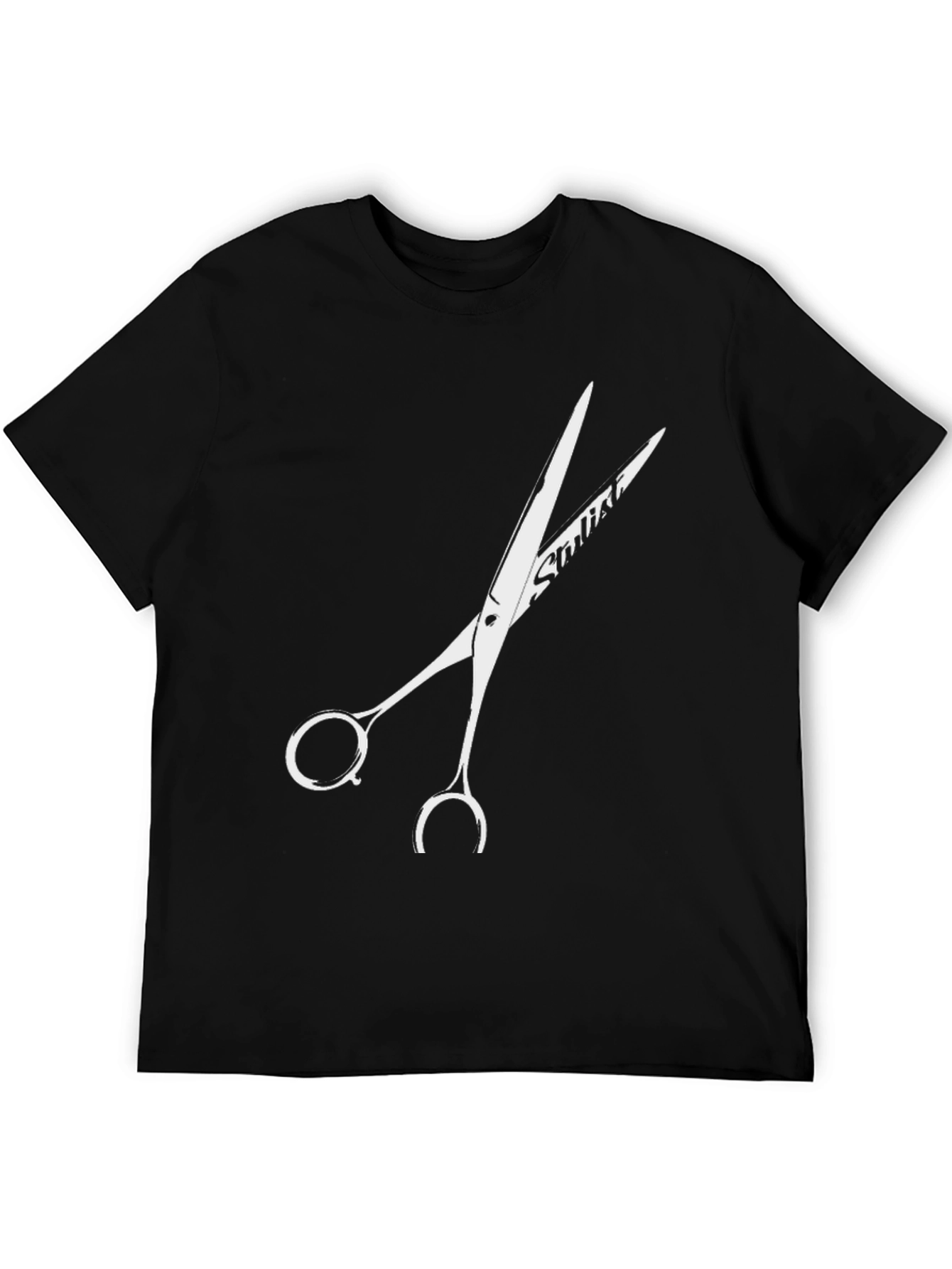 Black Stylist Scissors Graphic Tee - Cool Barber Shirt view 5