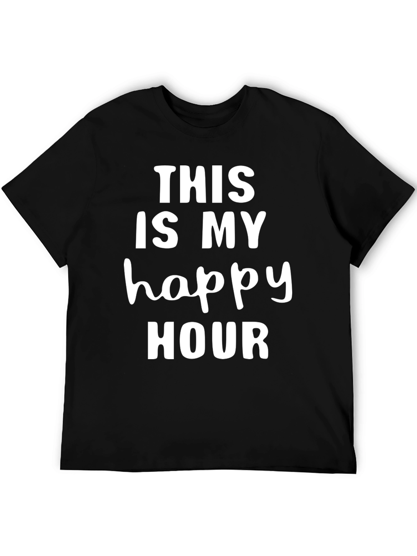 Black This Is My Happy Hour Graphic Tee - Black view 5