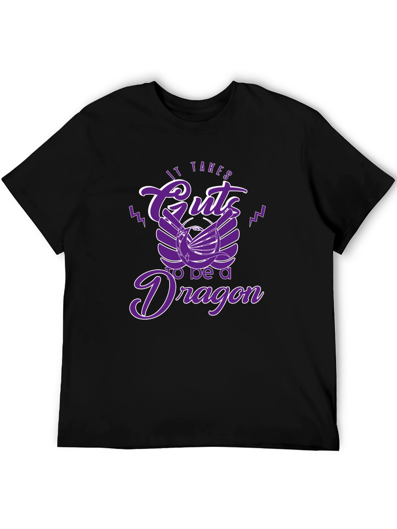 Black It Takes Guts to be a Dragon T-Shirt view 5