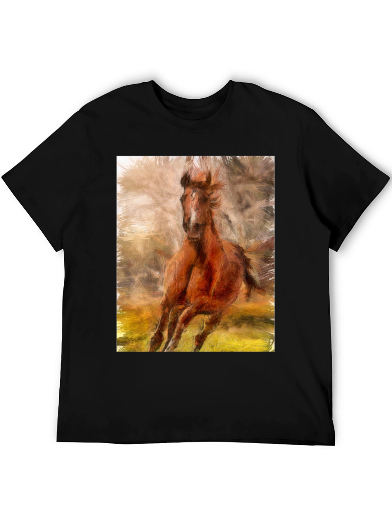 Black Horse Graphic Black T-Shirt view 5