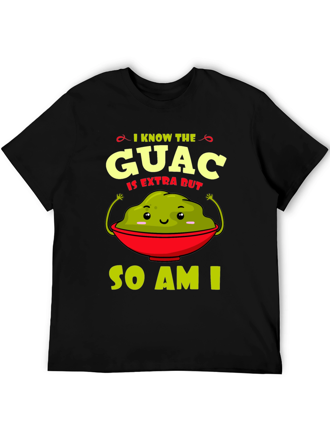 Black Guac Is Extra Graphic Tee - Funny Avocado T-Shirt view 5