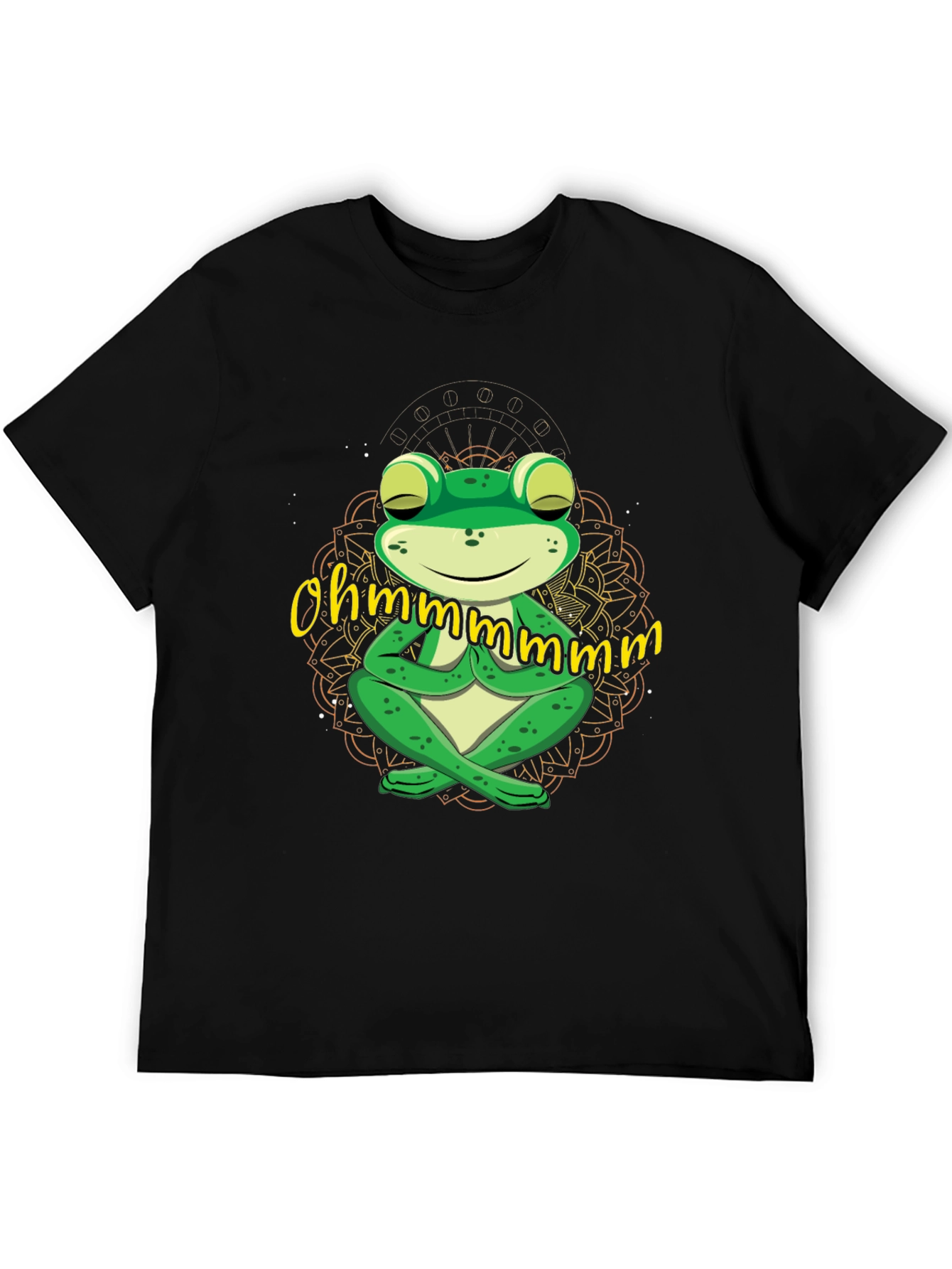 Black Ohm Frog T-Shirt - Meditating Yoga Frog Tee view 5