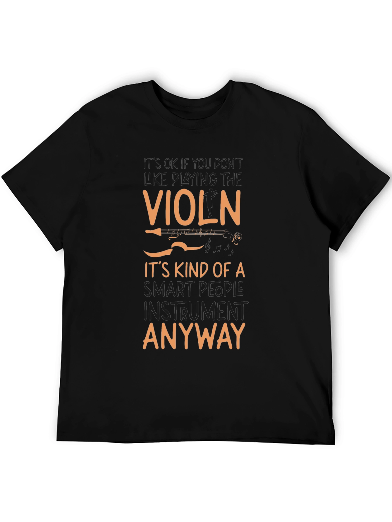 Black Funny Violin T-Shirt - Smart People Instrument! view 5