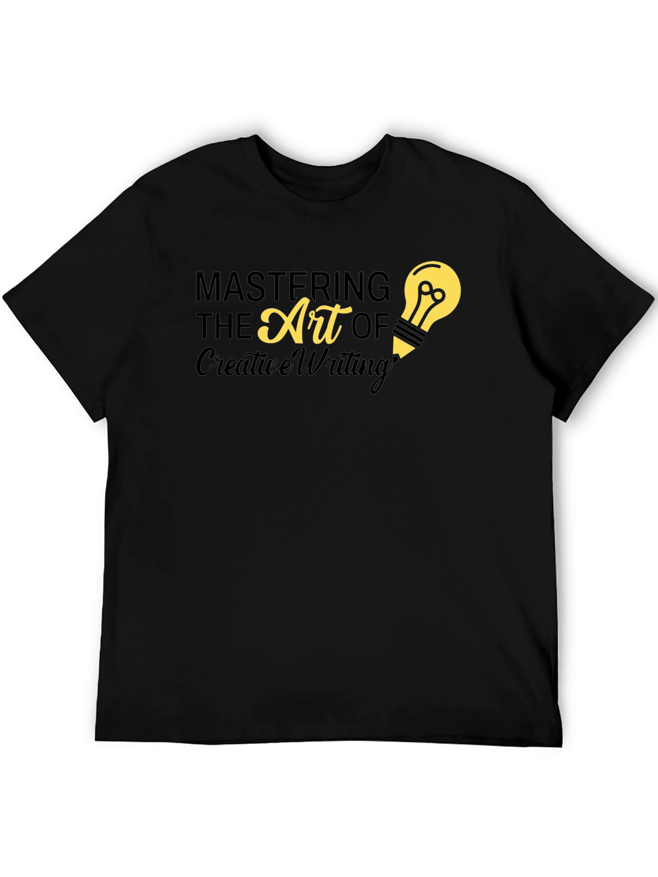 Black Creative Writing Art T-Shirt view 5