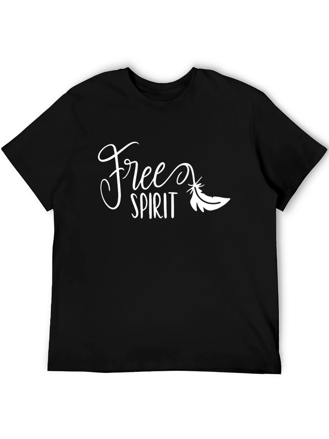 Black Free Spirit Graphic Tee - Casual Black T-Shirt view 5