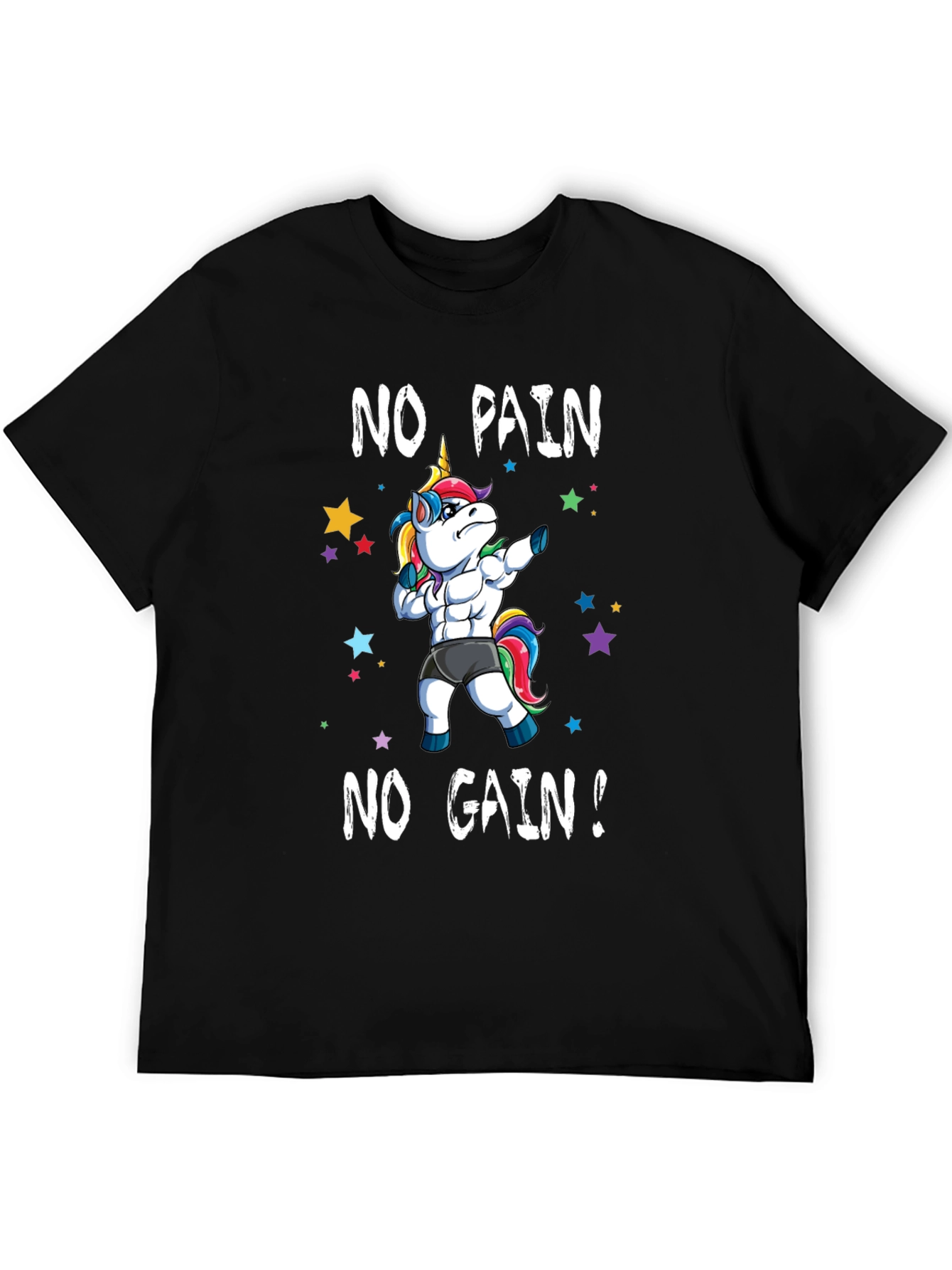 Black Unicorn Gym T-Shirt - No Pain No Gain view 5