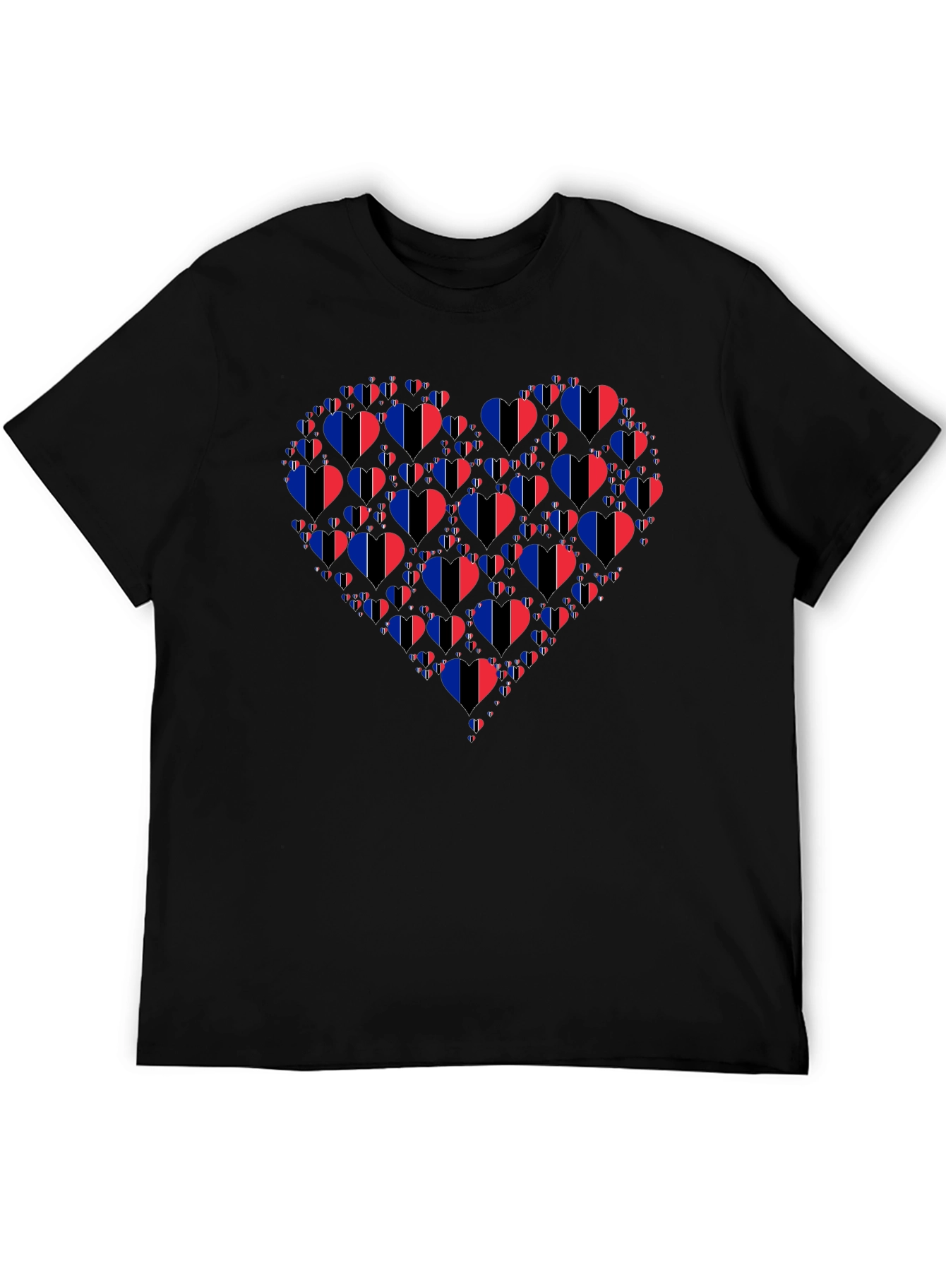 Black Heart of Flags T-Shirt - Unique Graphic Tee view 5