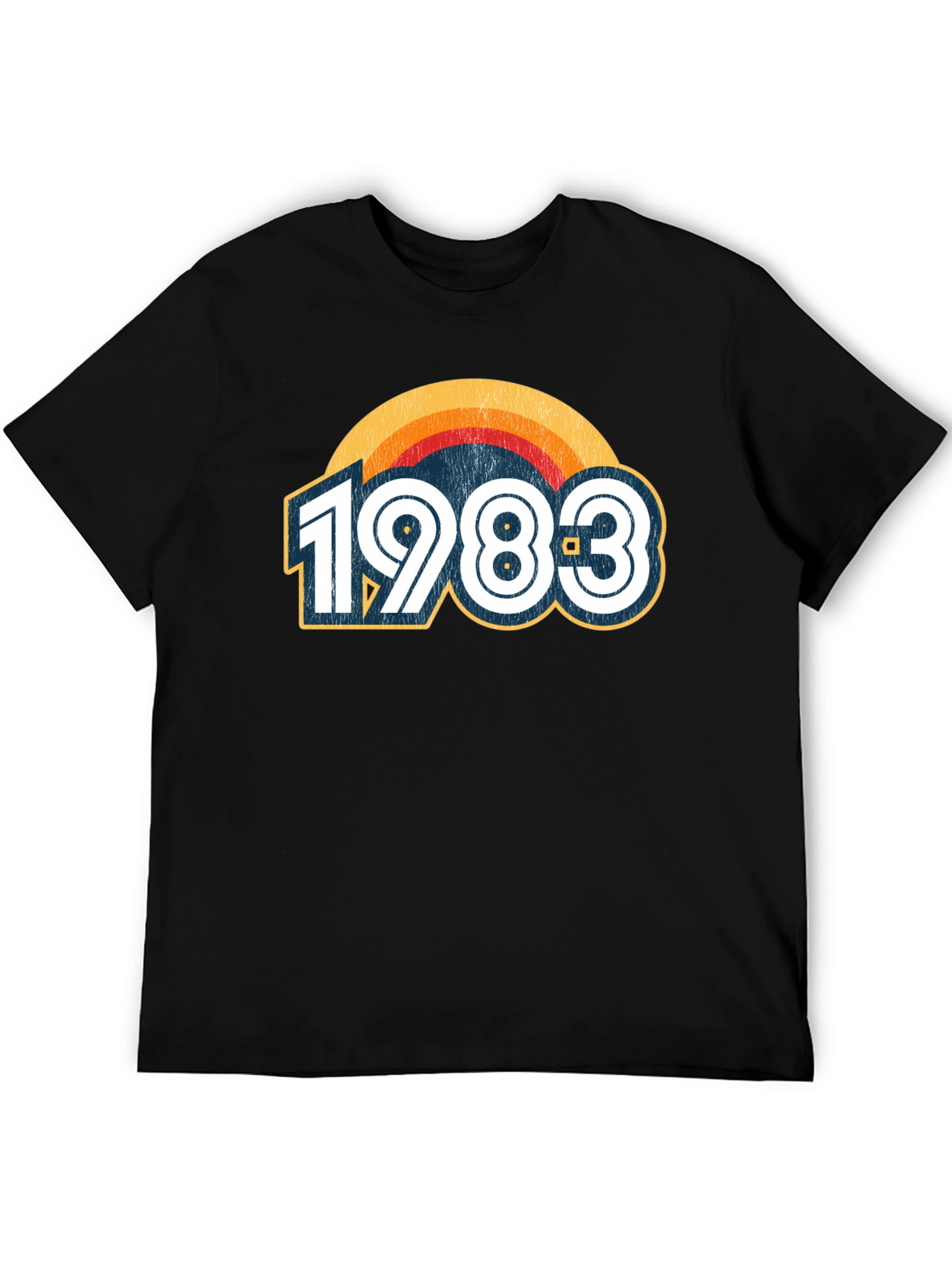 Black Vintage 1983 Graphic Tee - Retro Birthday Shirt view 5