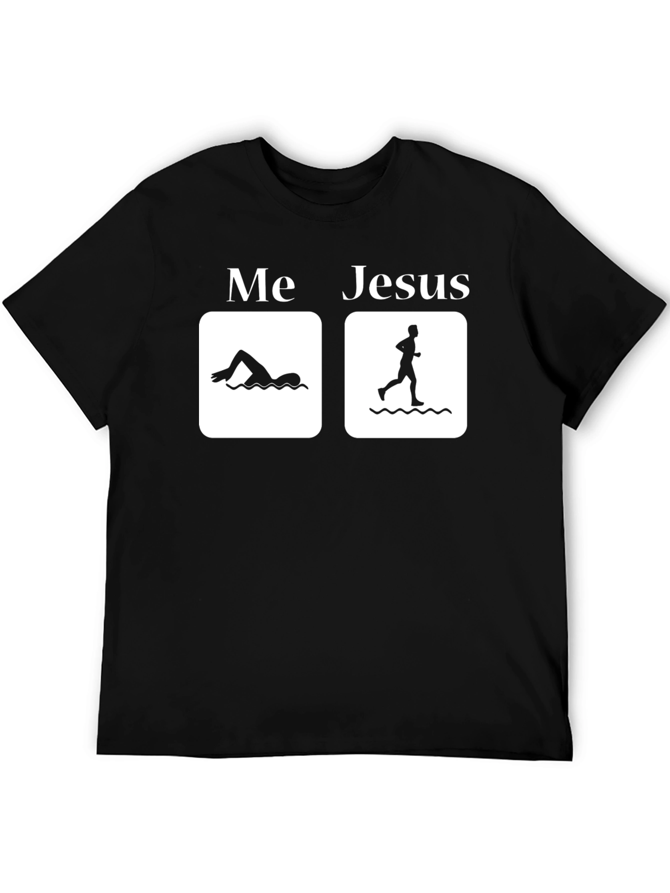Black Me vs. Jesus Black Graphic T-Shirt view 5