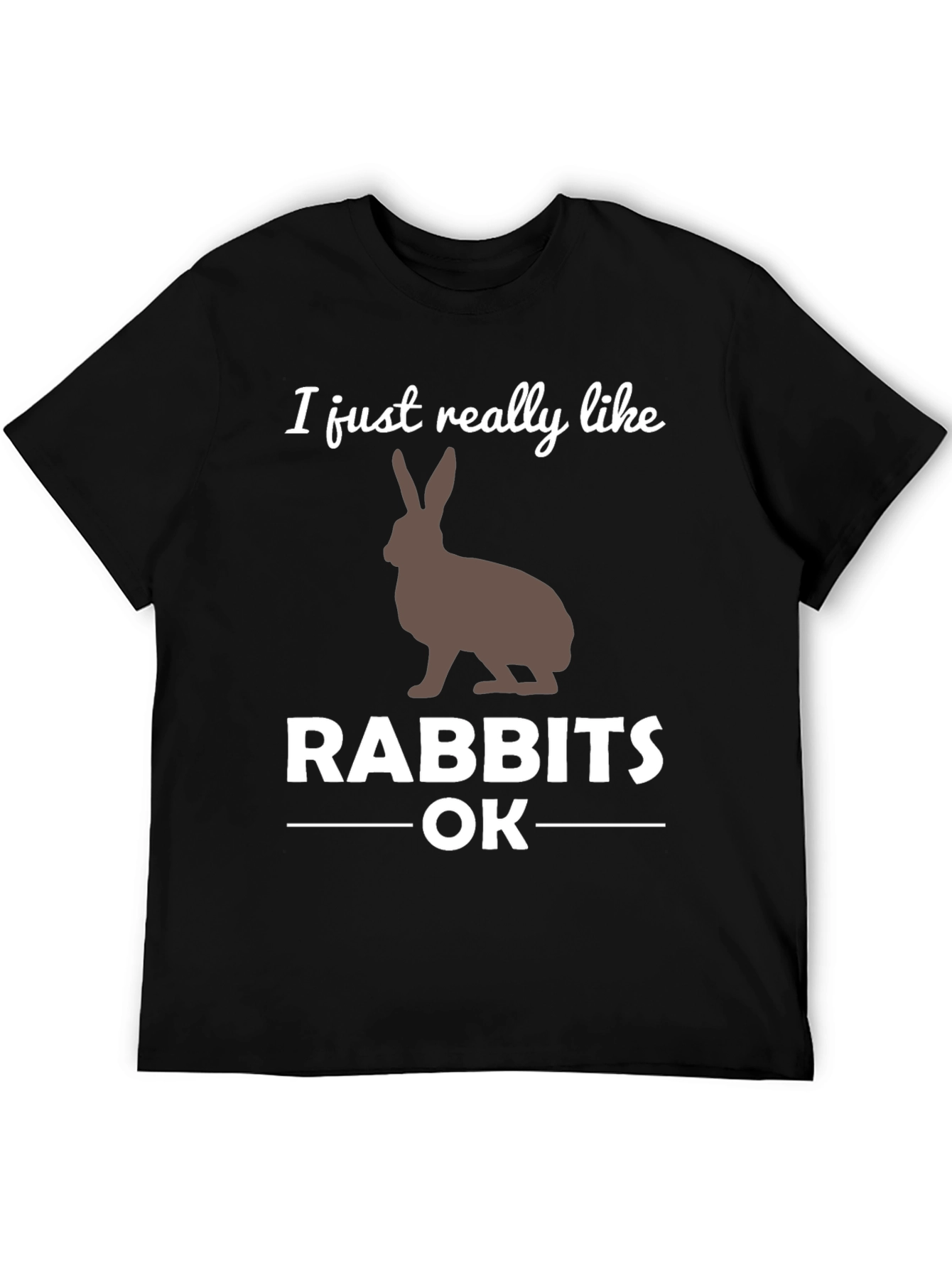 Black I Like Rabbits OK Graphic T-Shirt view 5