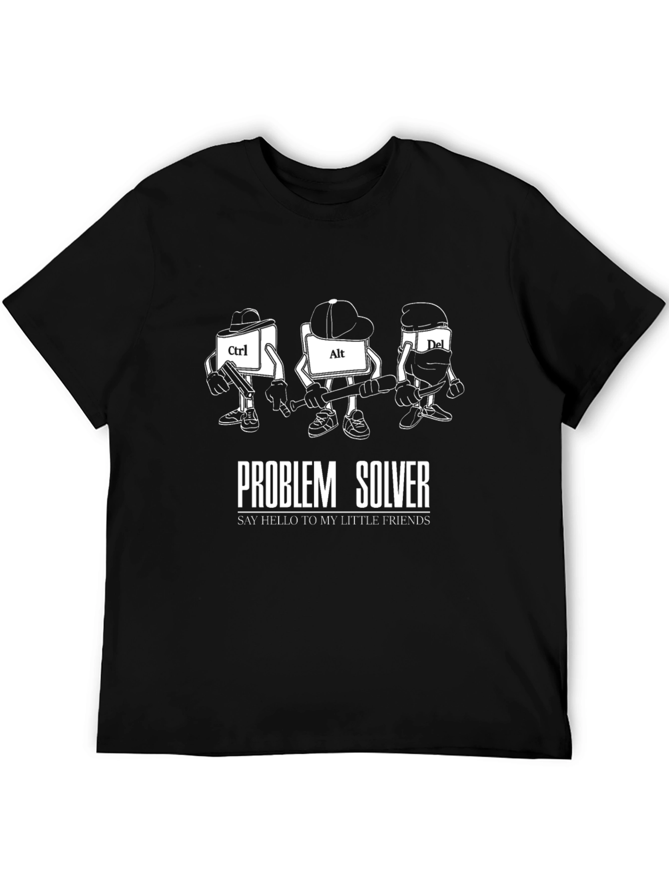 Black Problem Solver Graphic T-Shirt: Ctrl, Alt, Del Design view 5