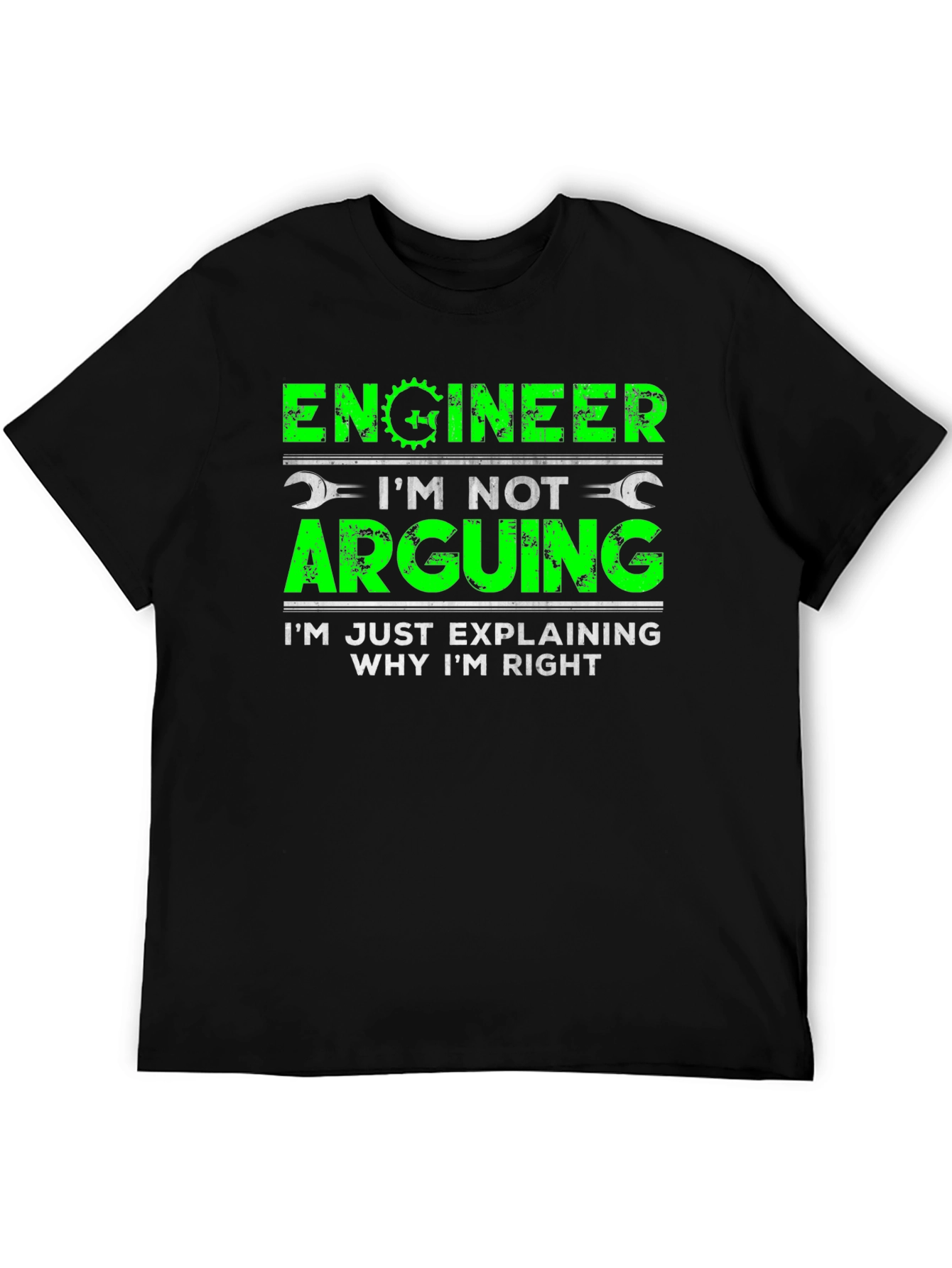 Black Engineer Arguing Funny T-Shirt view 5