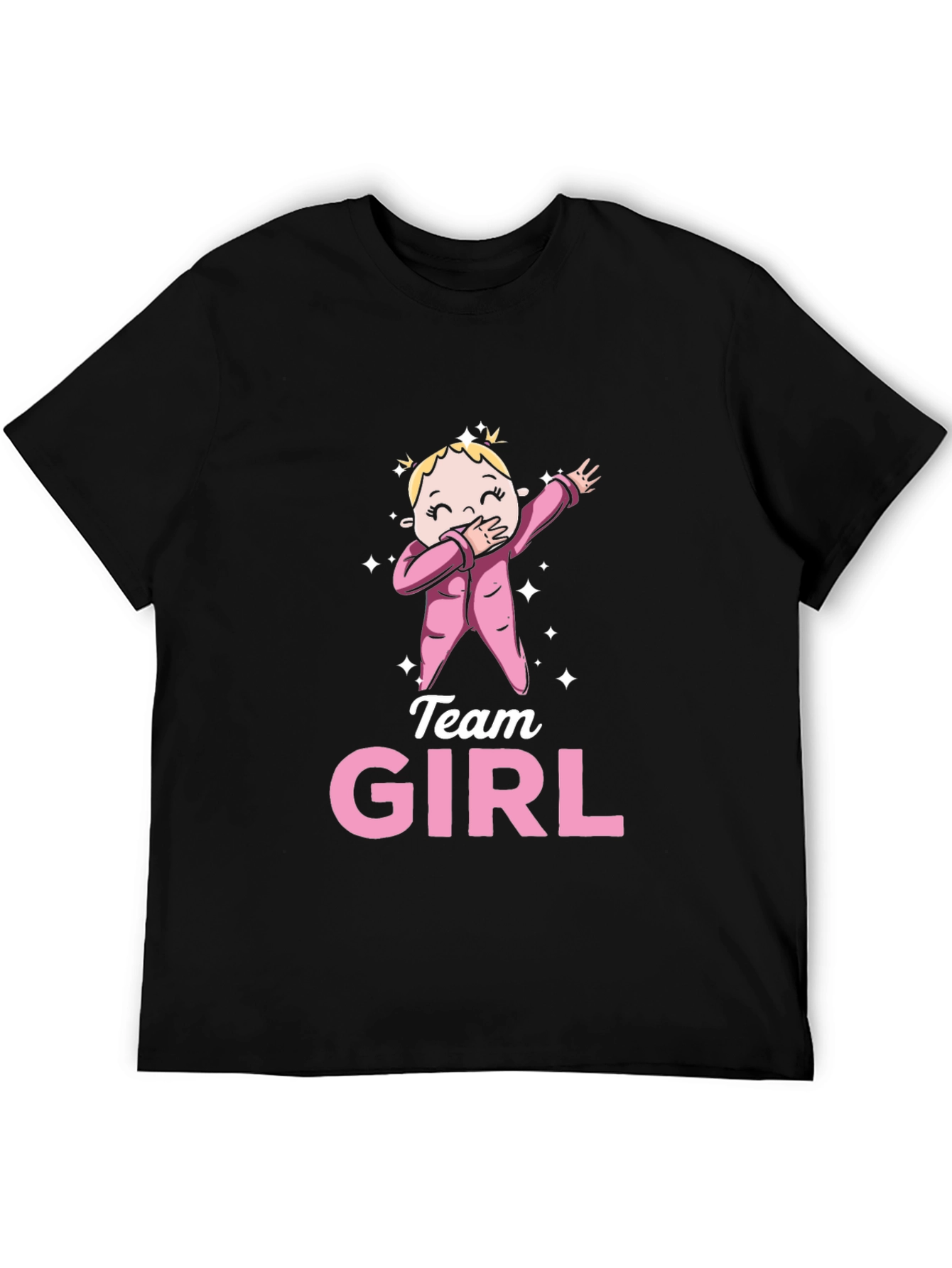 Black Team Girl Gender Reveal T-Shirt view 5