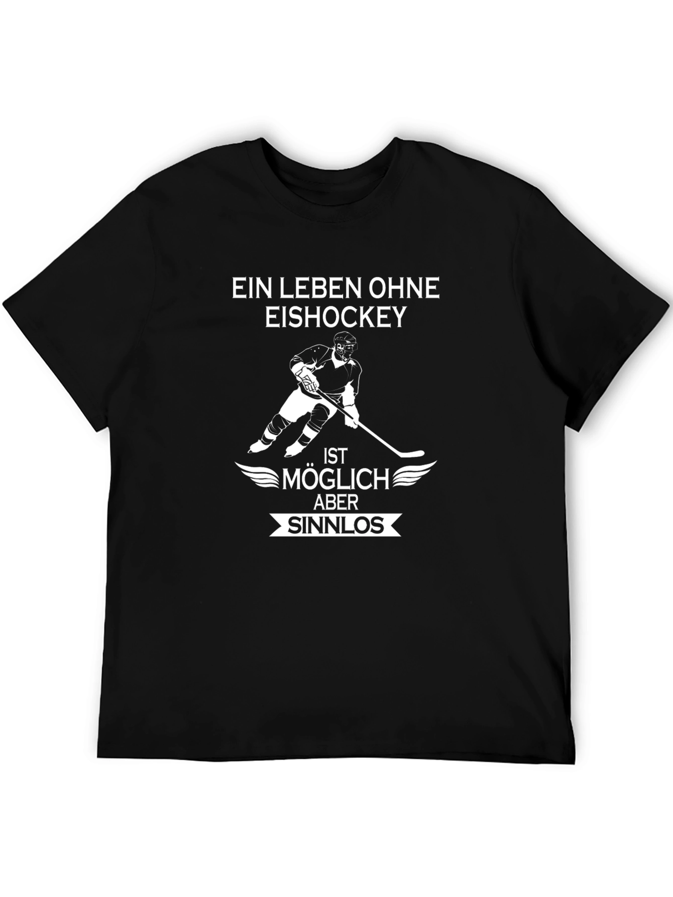 Black Hockey Lover Tee - Life Without Hockey is Pointless view 5
