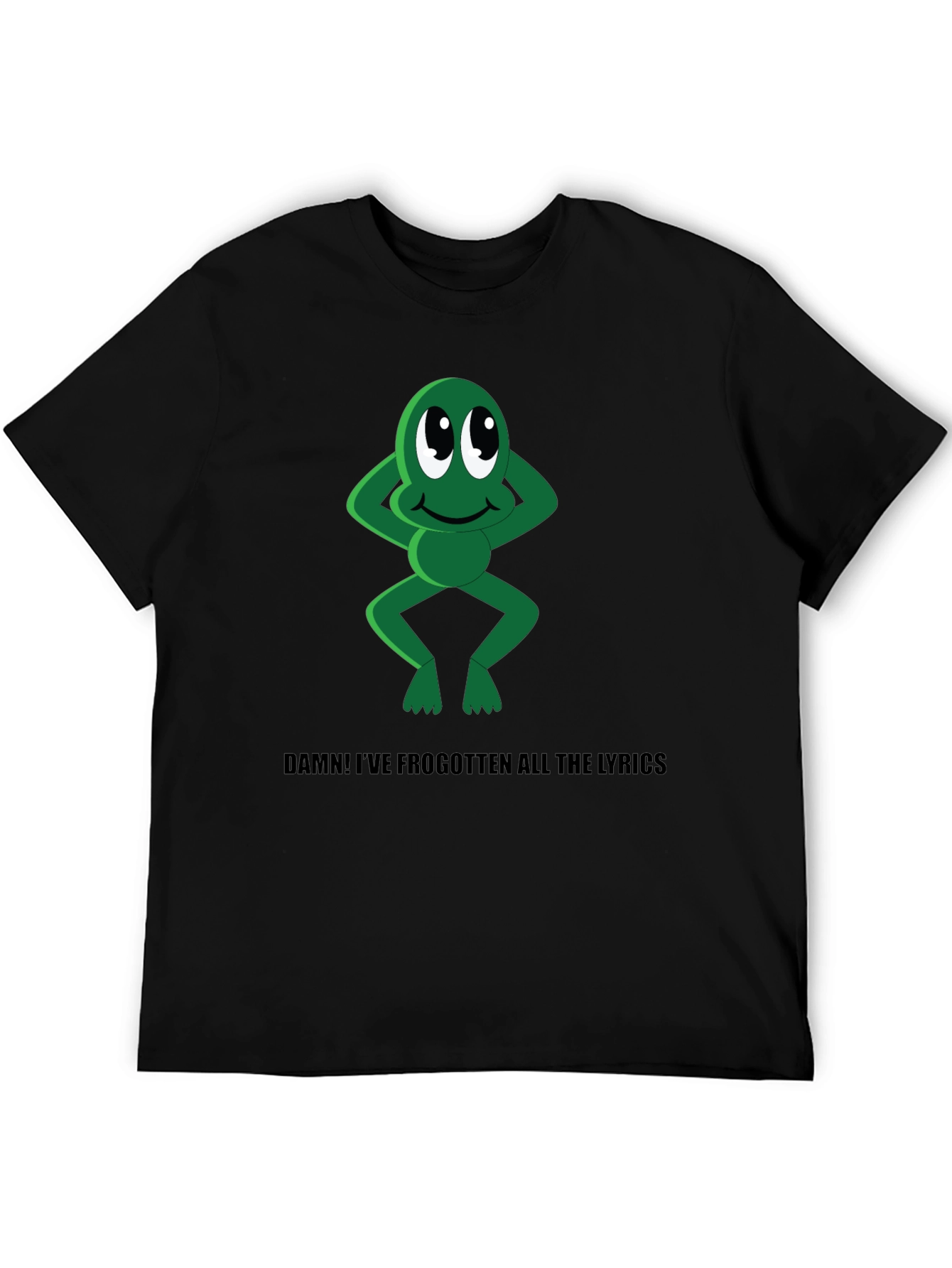 Black Funny Frog T-Shirt - Forgotten Lyrics Tee view 5