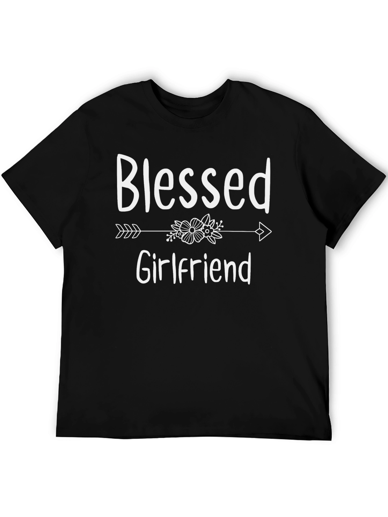 Black Blessed Girlfriend Graphic Tee - Soft Cotton Blend view 5