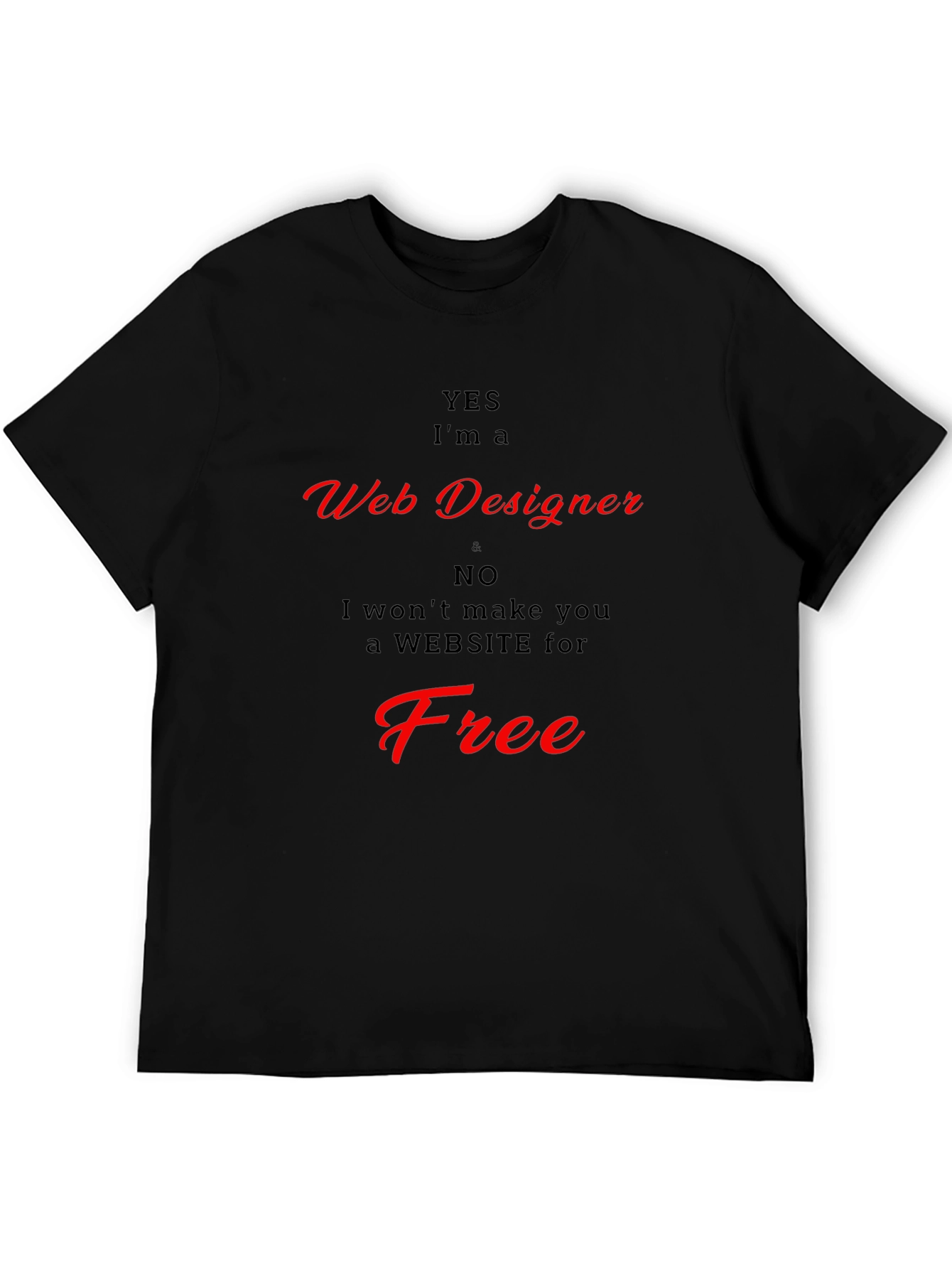 Black Web Designer T-Shirt - Funny Graphic Tee view 5
