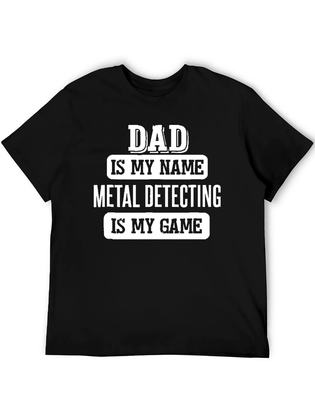 Black Dad Metal Detecting Game T-Shirt view 5