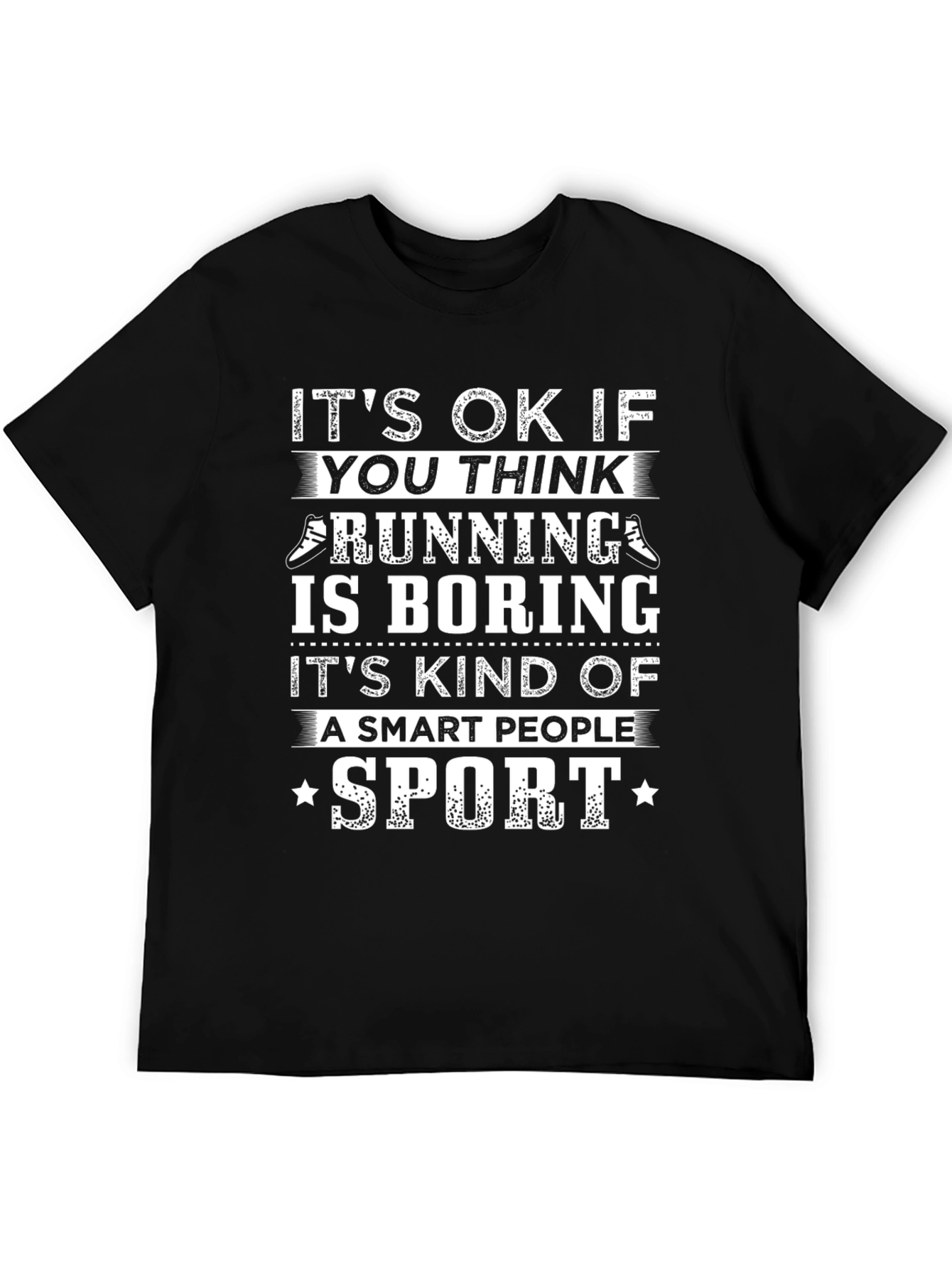 Black Running Is Boring Graphic Tee - Smart People Sport T-Shirt view 5