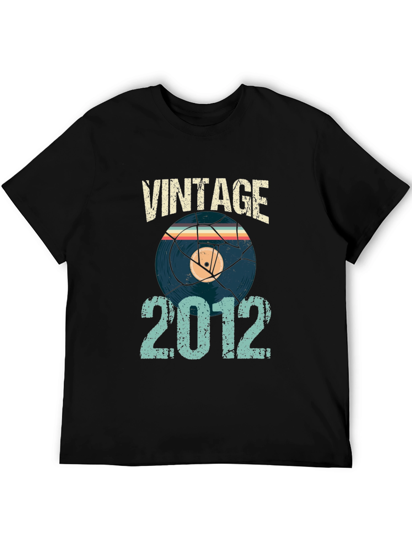 Black Vintage 2012 Record T-Shirt view 5