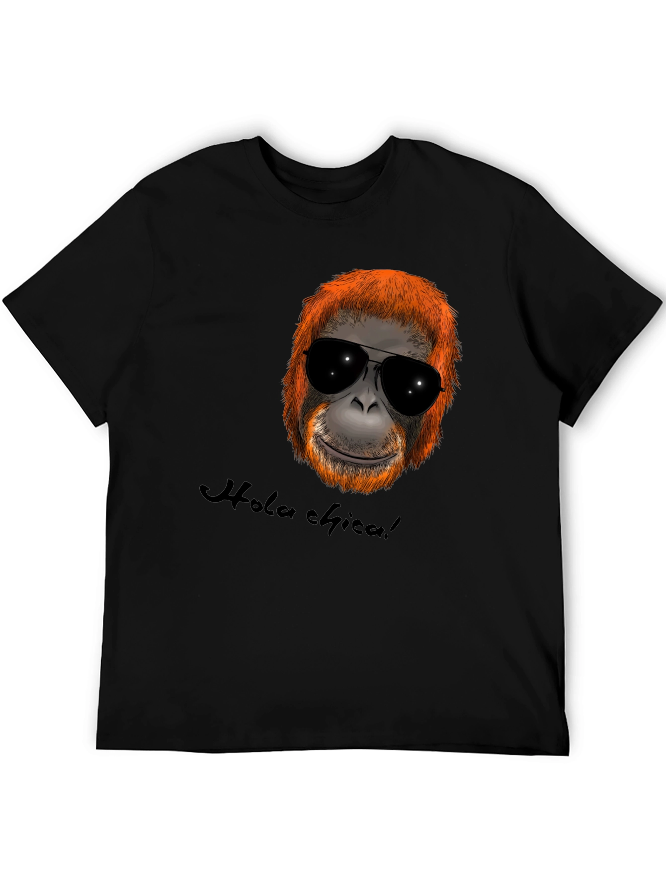 Black Cool Orangutan Sunglasses T-Shirt - Hola Chica! view 5