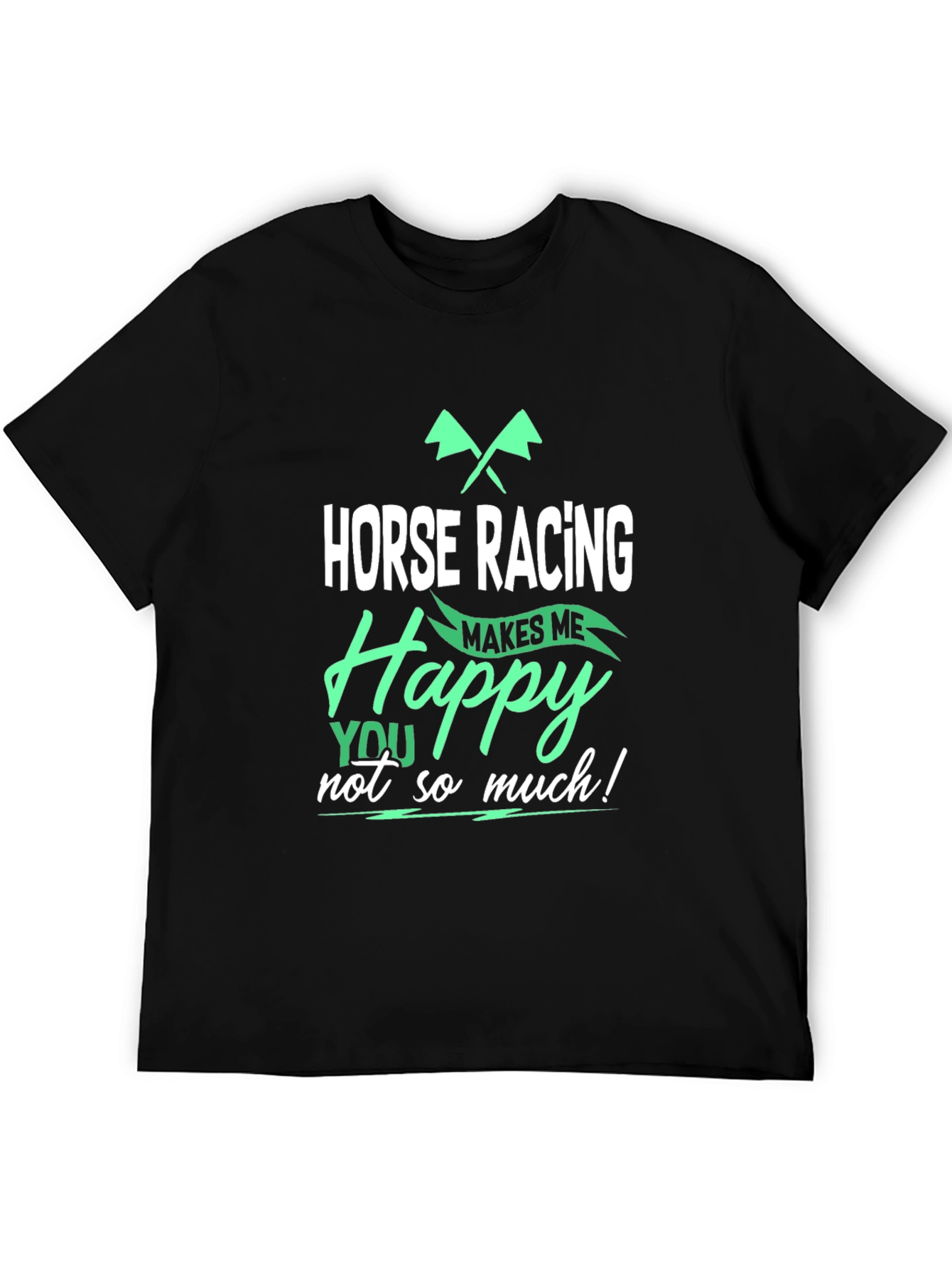 Black Horse Racing Makes Me Happy T-Shirt view 5