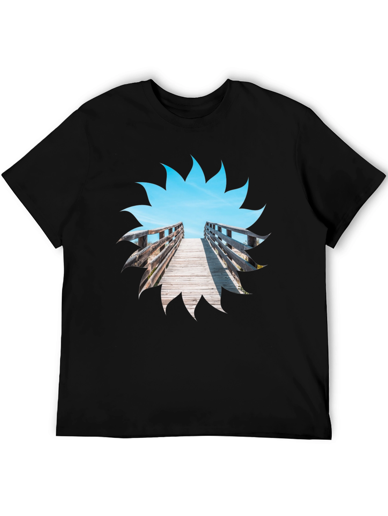 Black Beach Boardwalk Graphic T-Shirt view 5