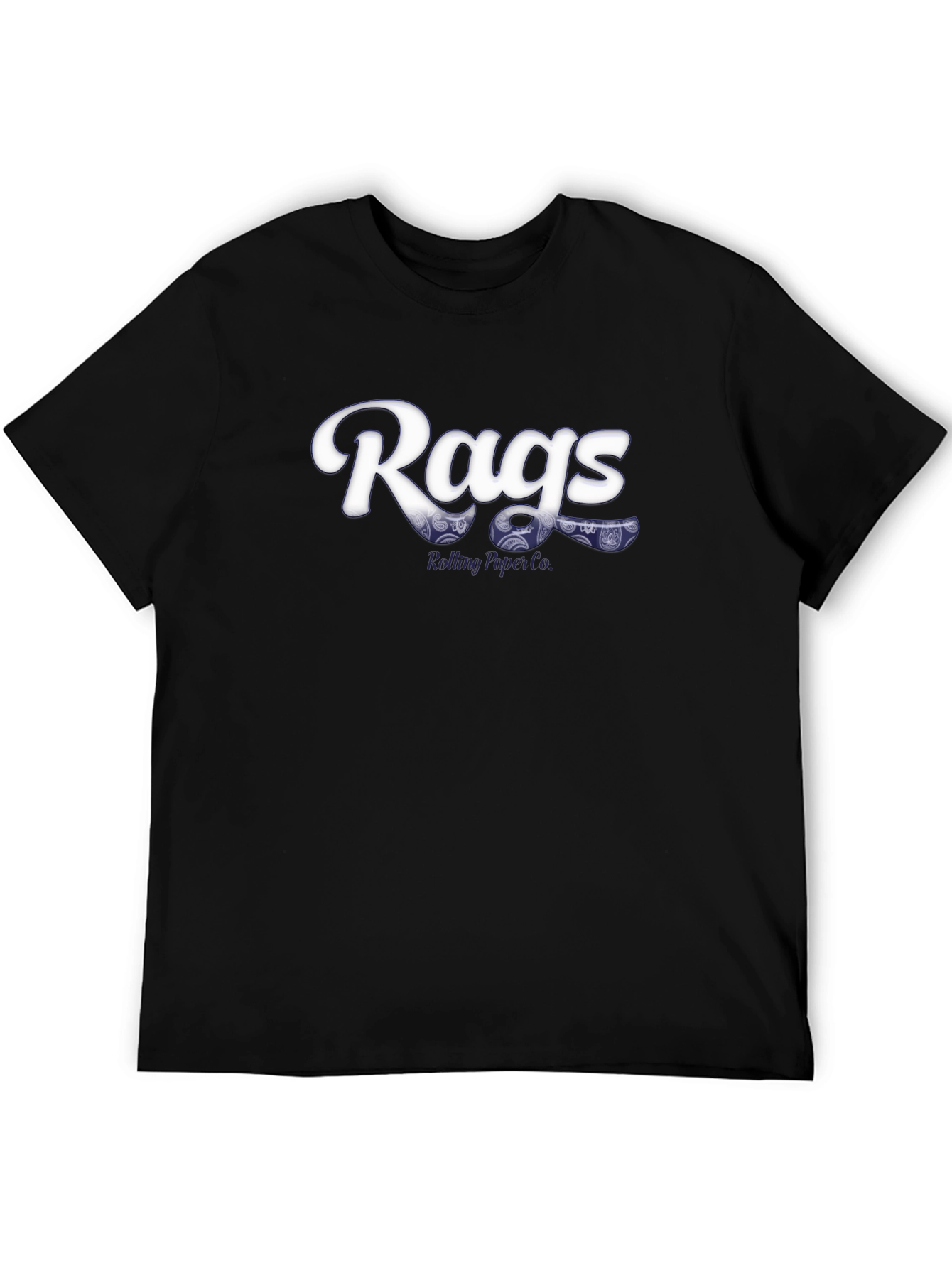 Black Rags Rolling Paper Co. Black T-Shirt view 5