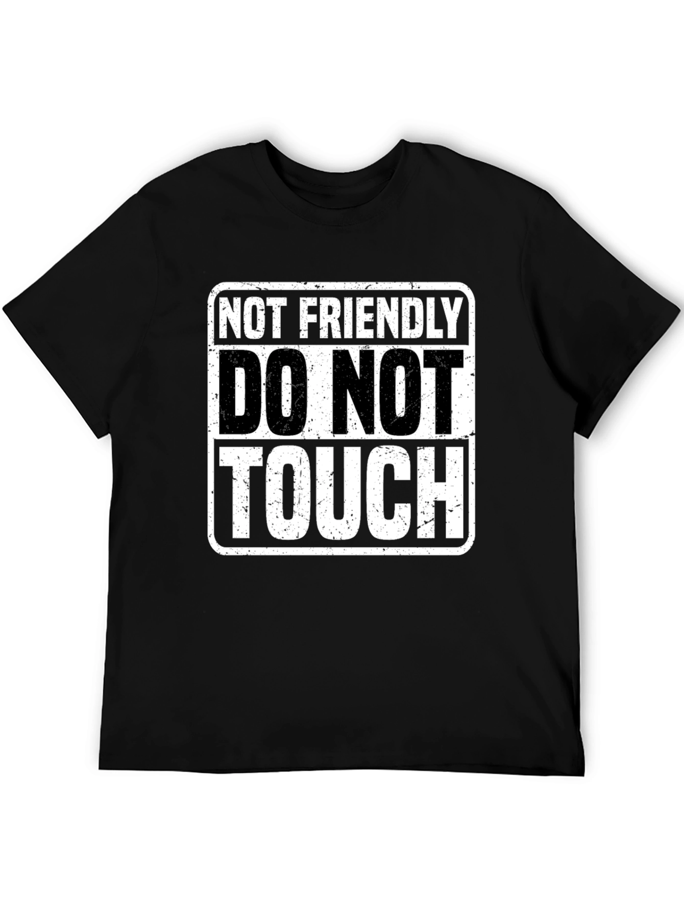 Black Not Friendly Tee - Do Not Touch Black Cotton T-Shirt view 5