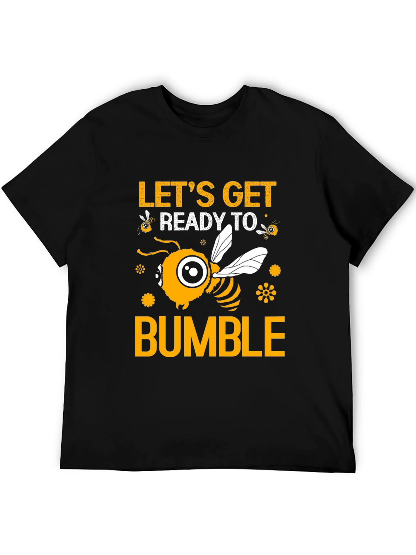 Black Let's Get Ready to Bumble Funny Bee T-Shirt view 5