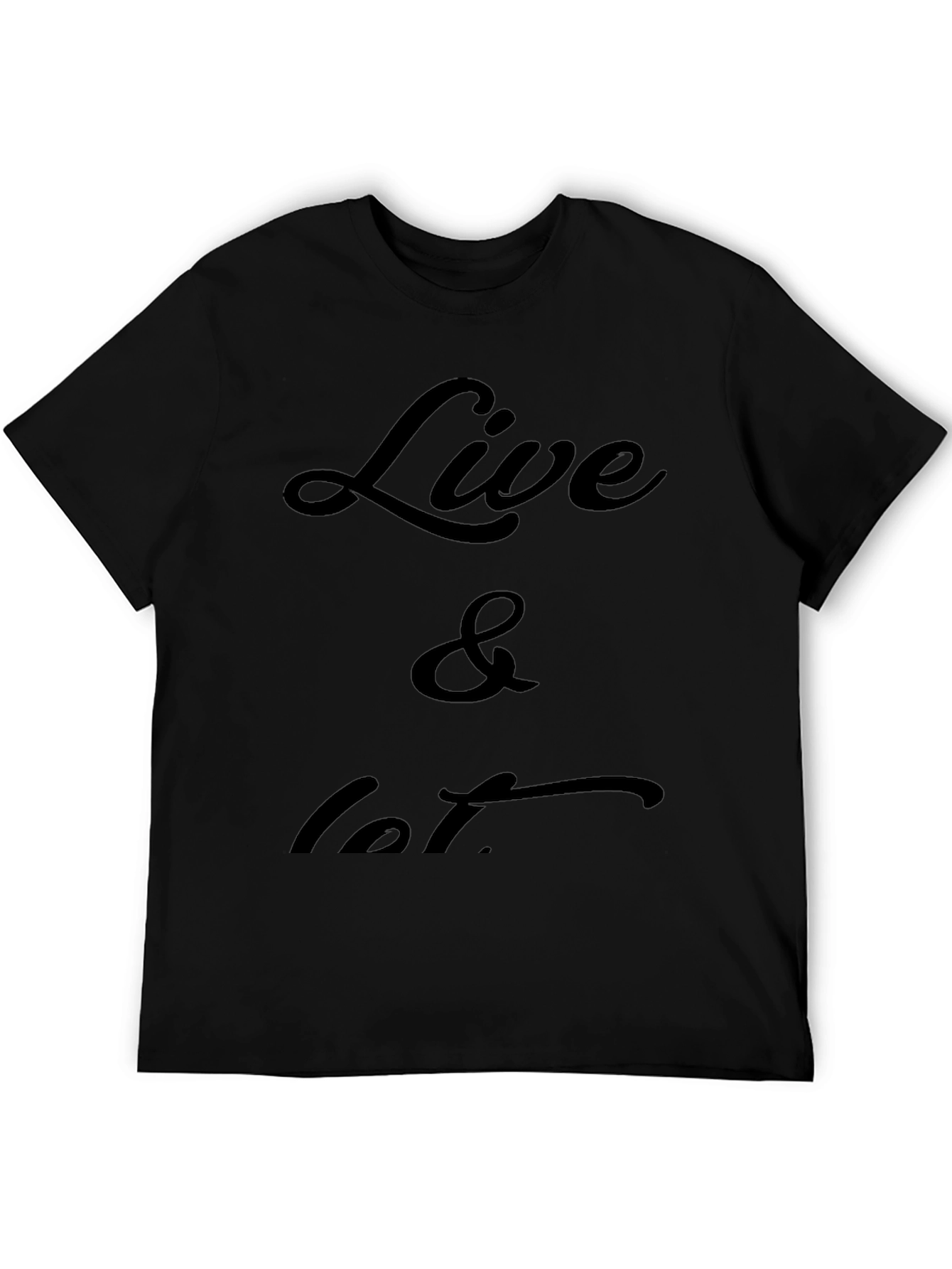 Black Live & Let T-Shirt - Black Casual Tee view 5