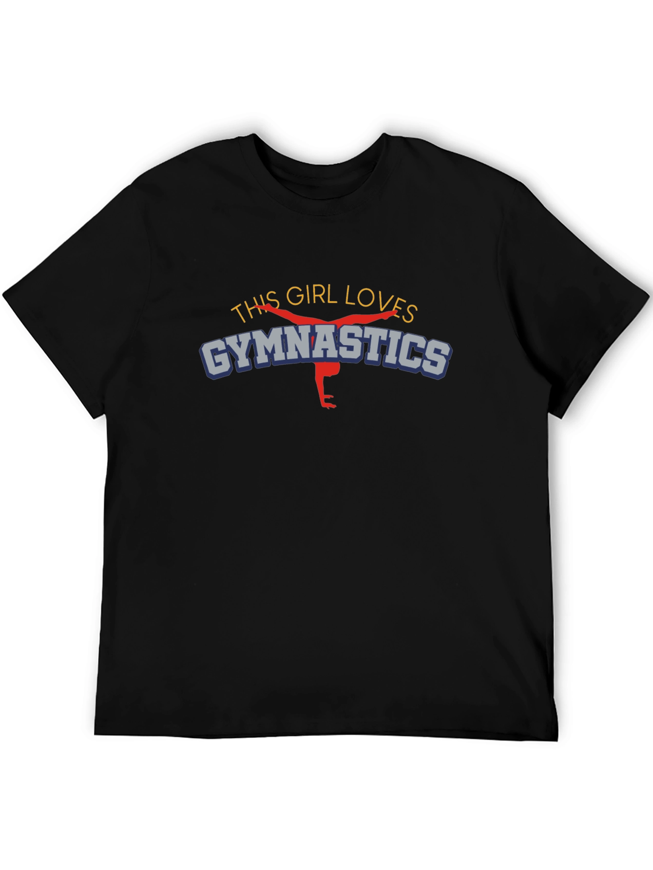 Black Gymnastics Lover Black T-Shirt view 5
