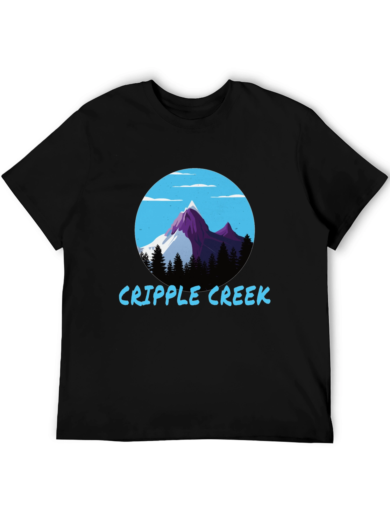 Black Cripple Creek Graphic Tee - Mountain Scene view 5