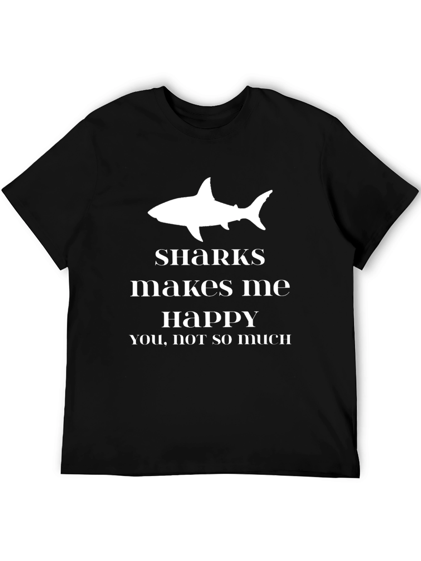 Black Sharks Make Me Happy Black T-Shirt view 5