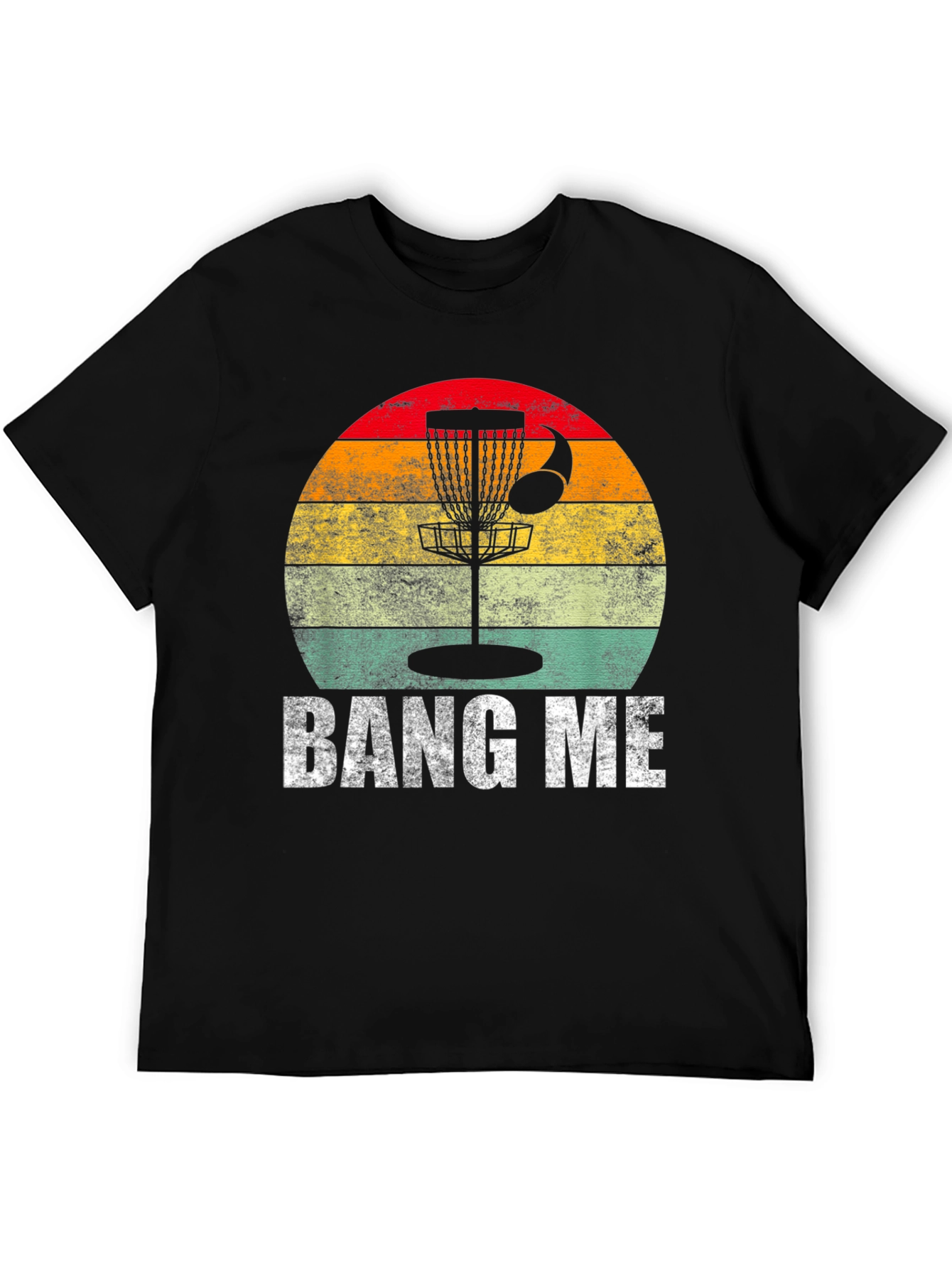Black Bang Me Disc Golf T-Shirt - Sunset Basket Tee view 5