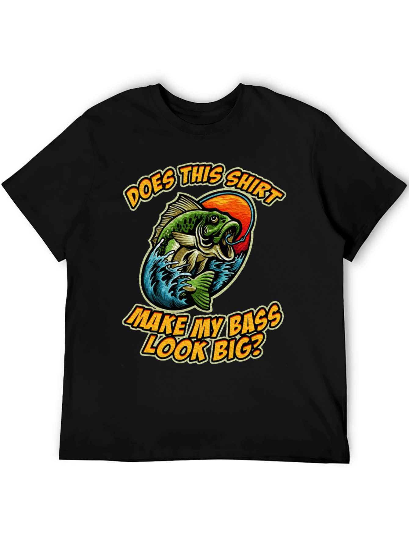 Black Funny Fishing T-Shirt - Make My Bass Look Big? view 5