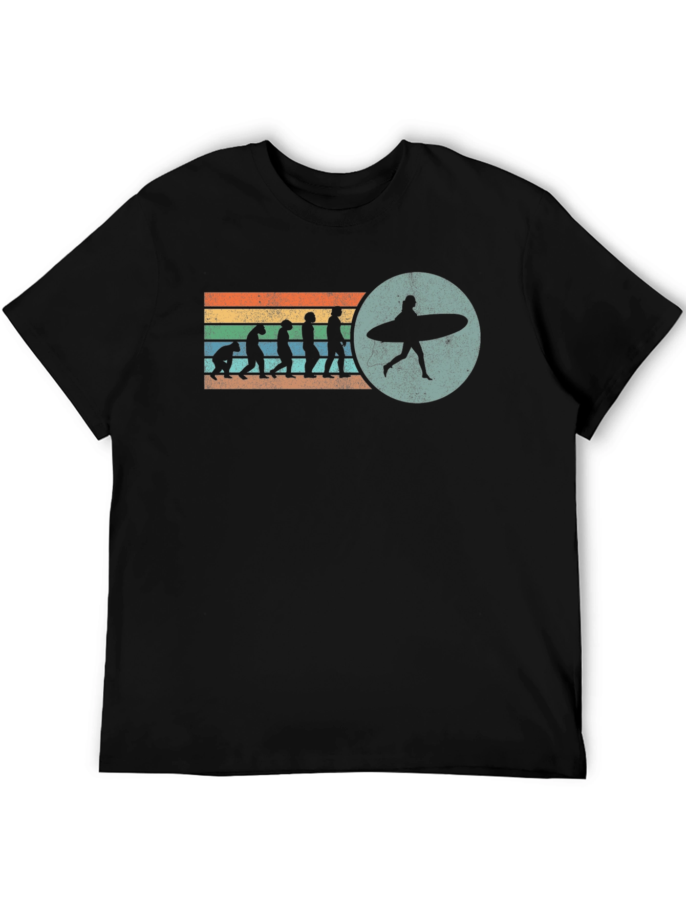 Black Evolution of Surfing Graphic Tee - Black view 5