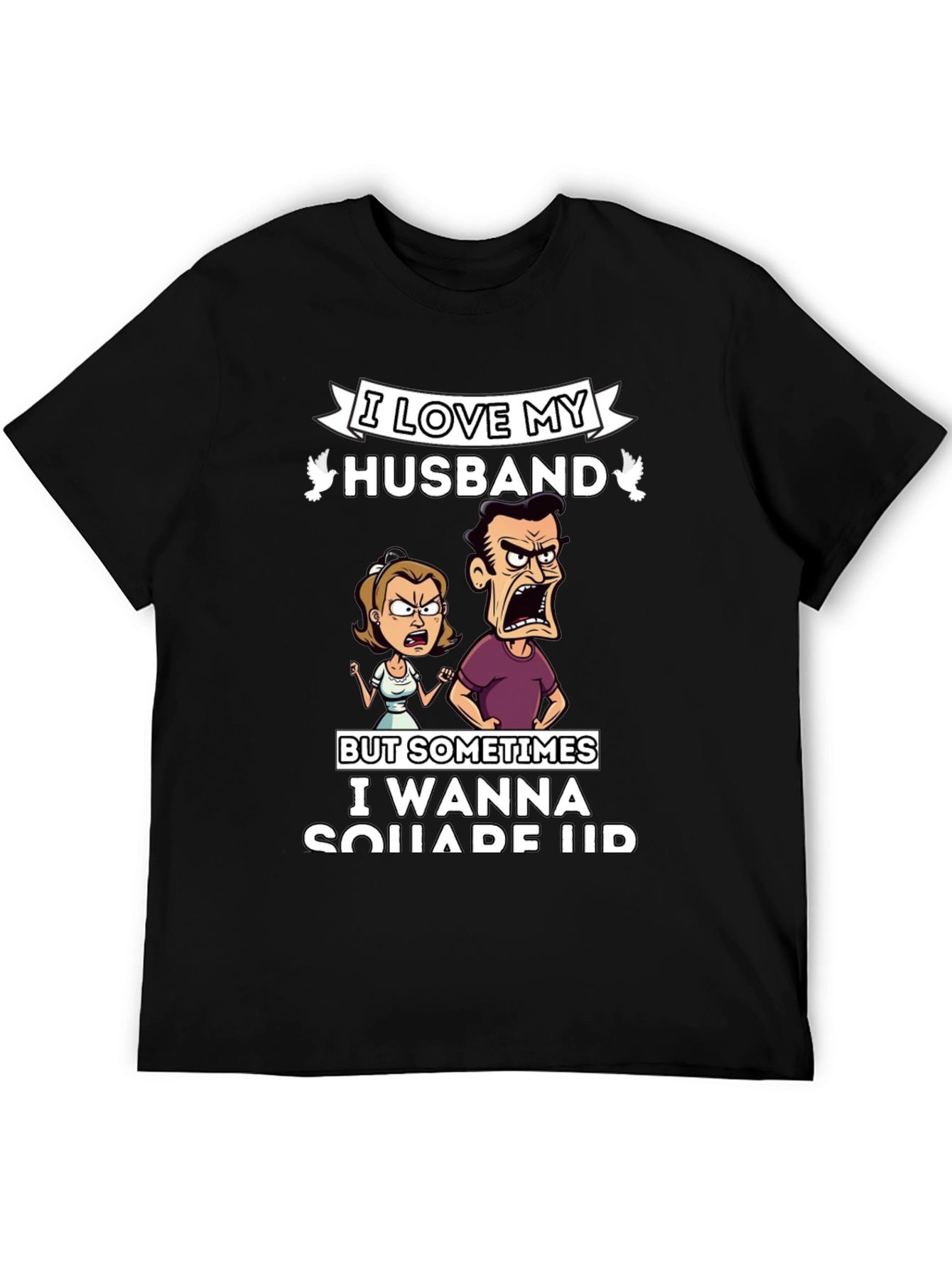 Black I Love My Husband T-Shirt view 5