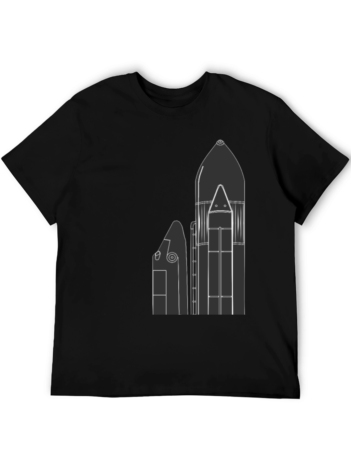 Black Space Shuttle T-Shirt - Black, Graphic Print view 5