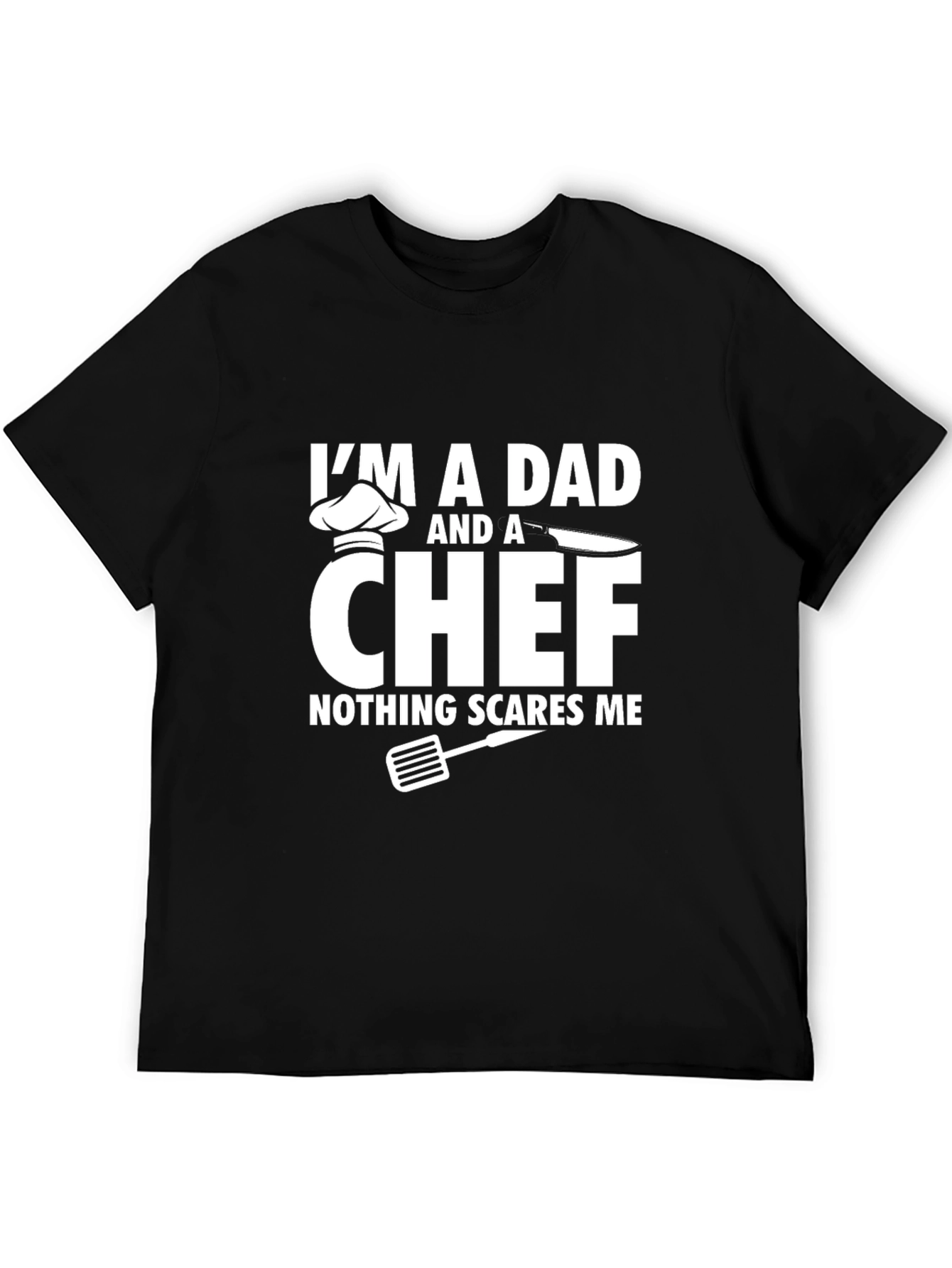 Black Dad Chef T-Shirt - Nothing Scares Me! view 5